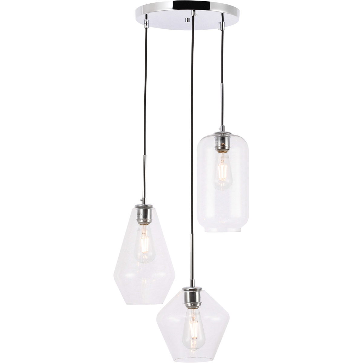 Rochester 3 Light 17.3 inch Chrome Pendant Ceiling Light