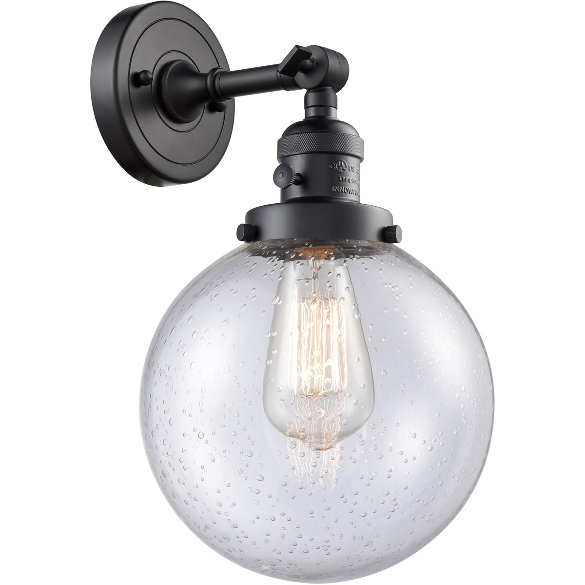 Franklin Restoration Large Beacon LED 8 inch Matte Black Sconce Wall Light, Franklin Restoration