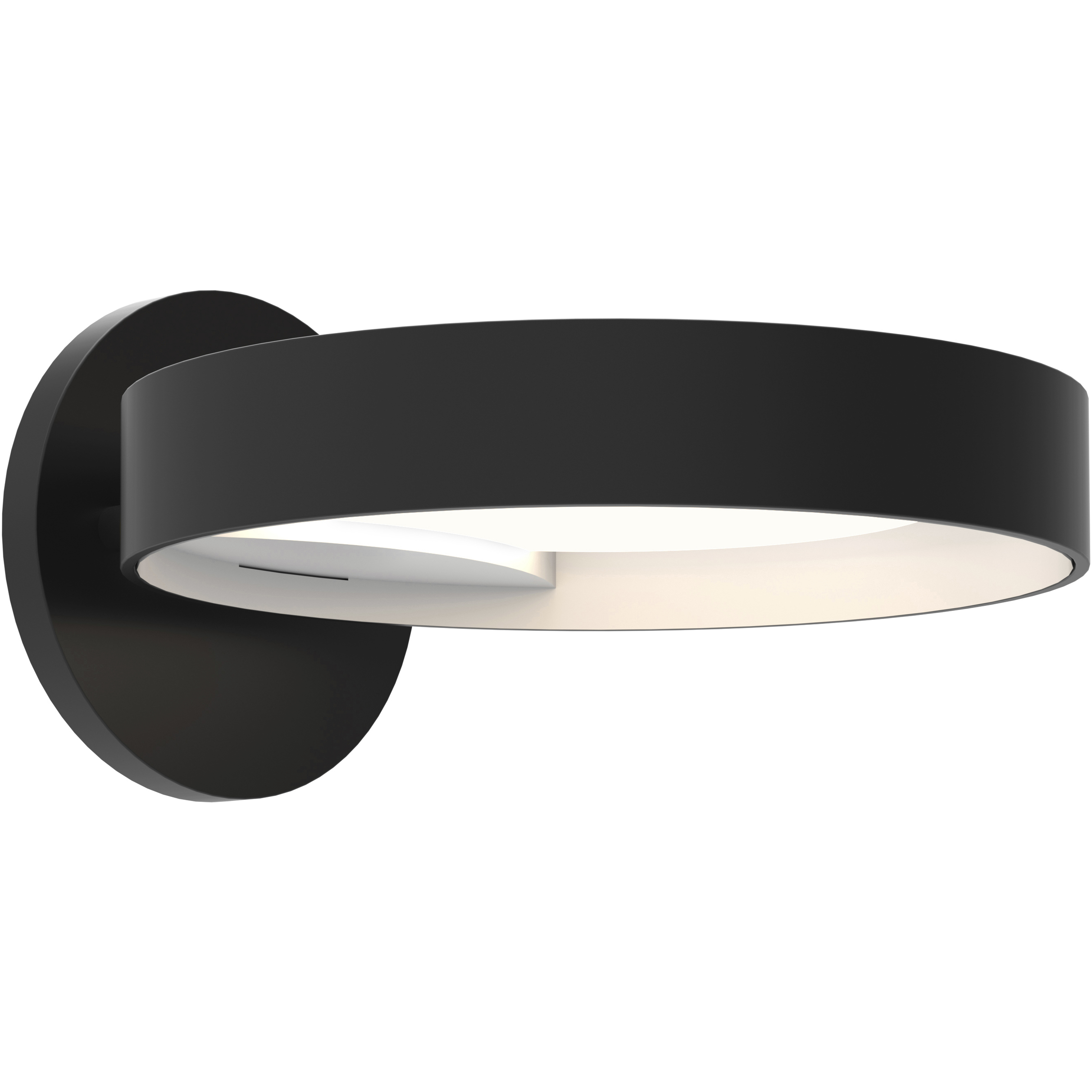 Light Guide Ring LED 8 inch Satin Black Wall Sconce Wall Light in White