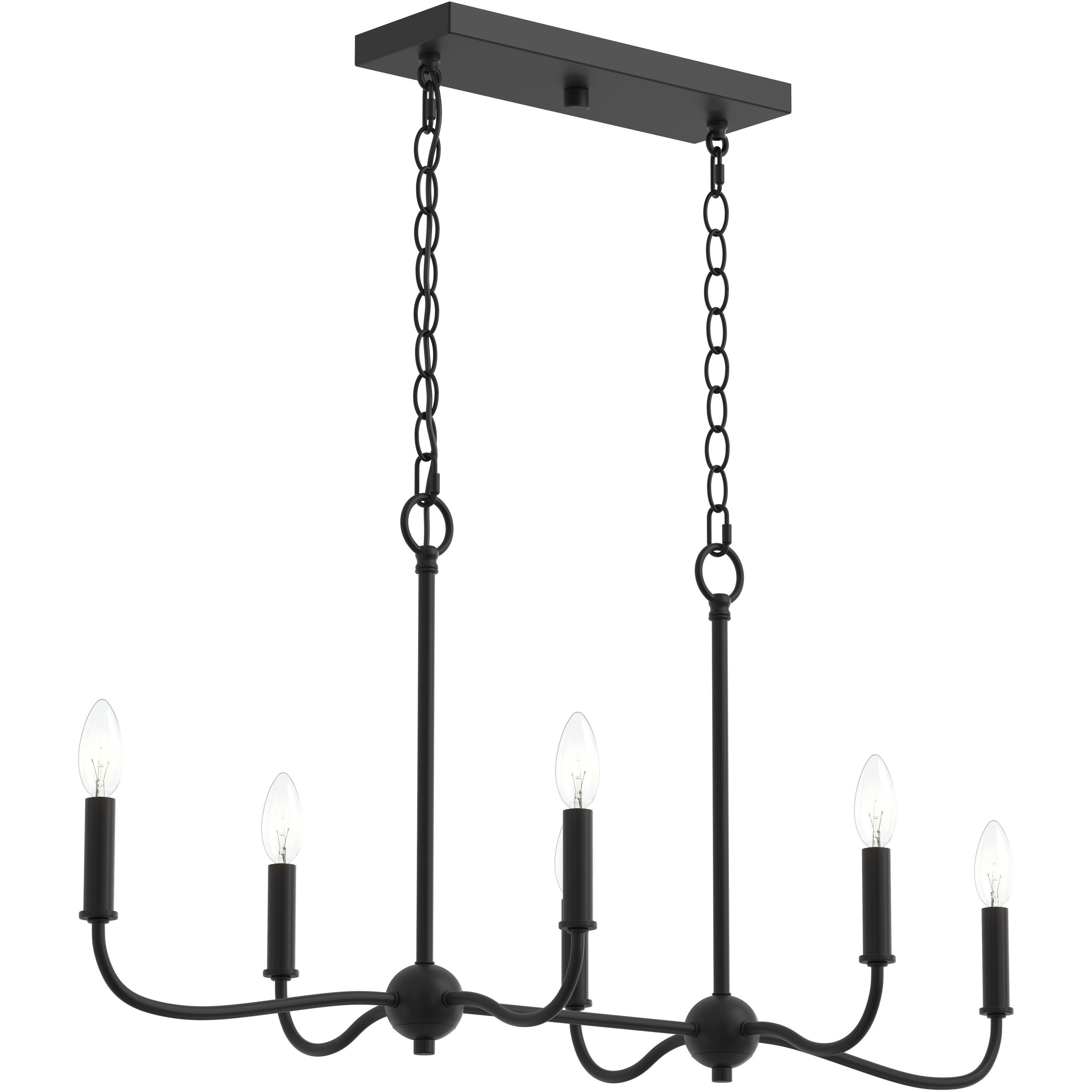 Ilia 6 Light 36 inch Matte Black Island Chandelier Ceiling Light