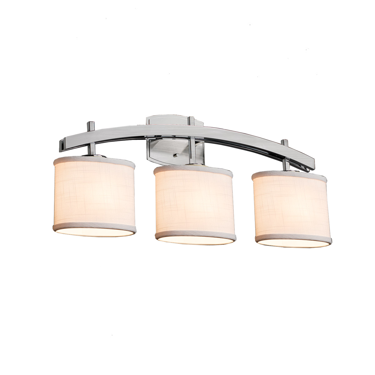 Textile 3 Light 25.5 inch Brushed Nickel Vanity Light Wall Light in Cream, Oval, Incandescent