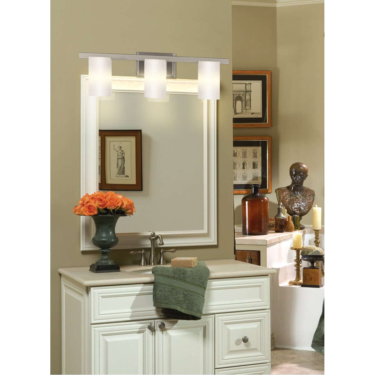 Astoria 3 Light 26 inch Brushed Nickel Bath Vanity Wall Light