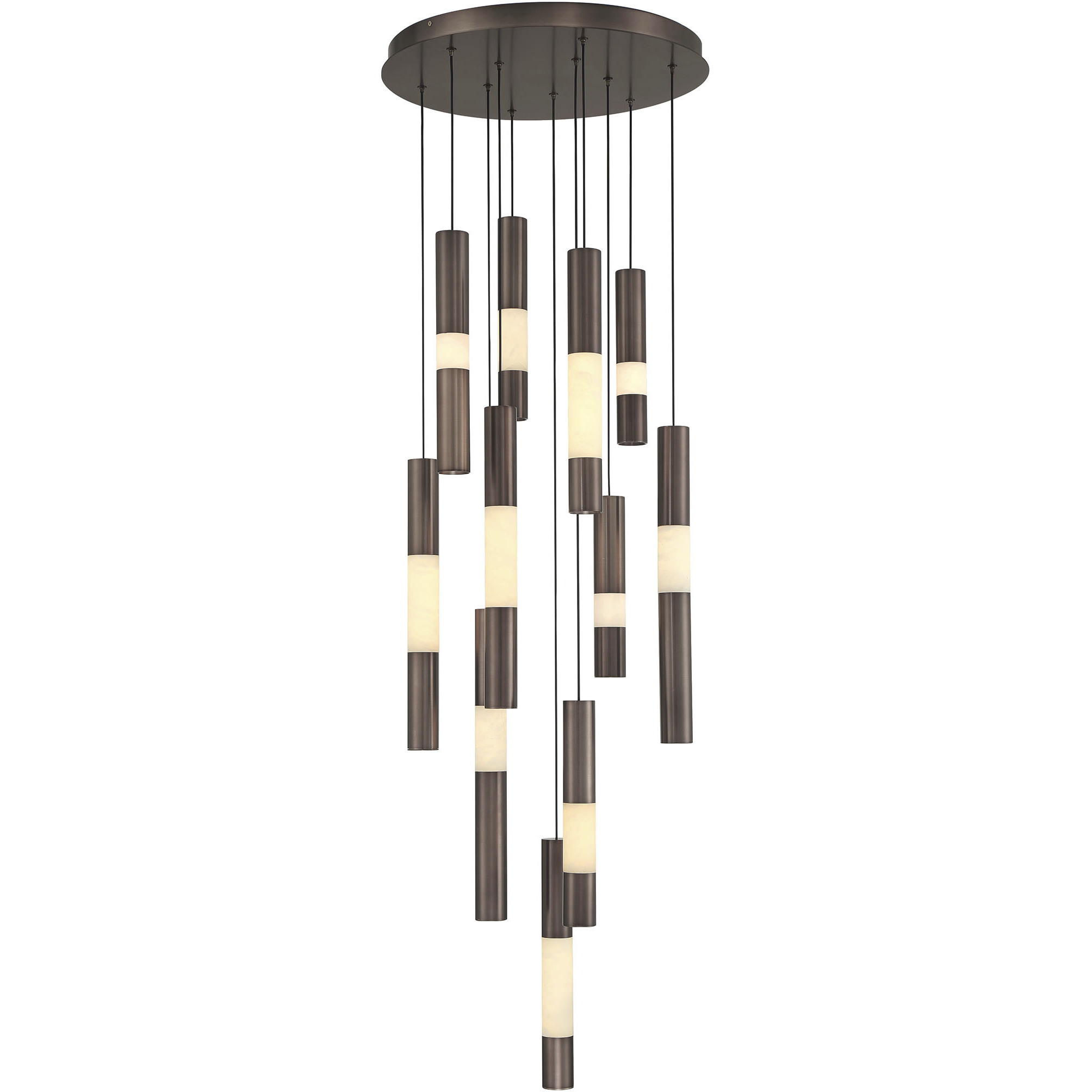 Ronda LED 20 inch Harlow Bronze Multi Drop Chandelier Ceiling Light