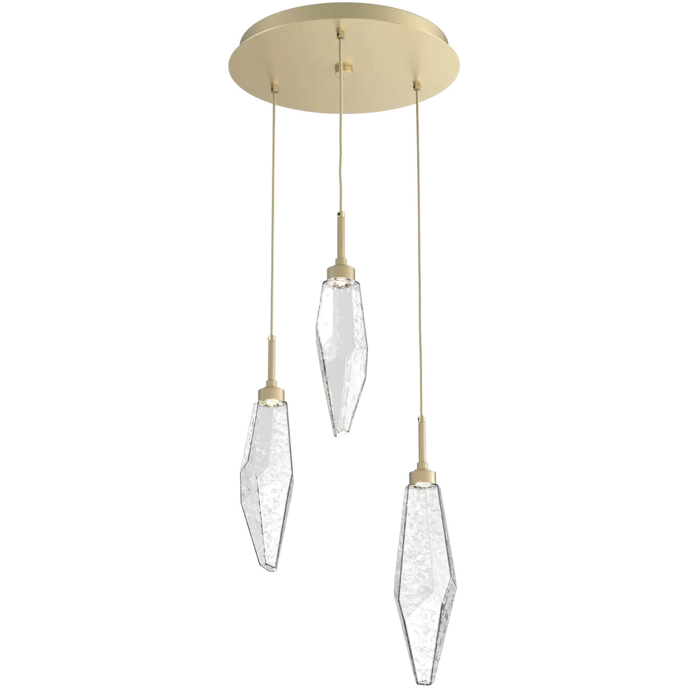 Rock Crystal LED 16.7 inch Beige Silver Multi-Pendant Ceiling Light in Bronze