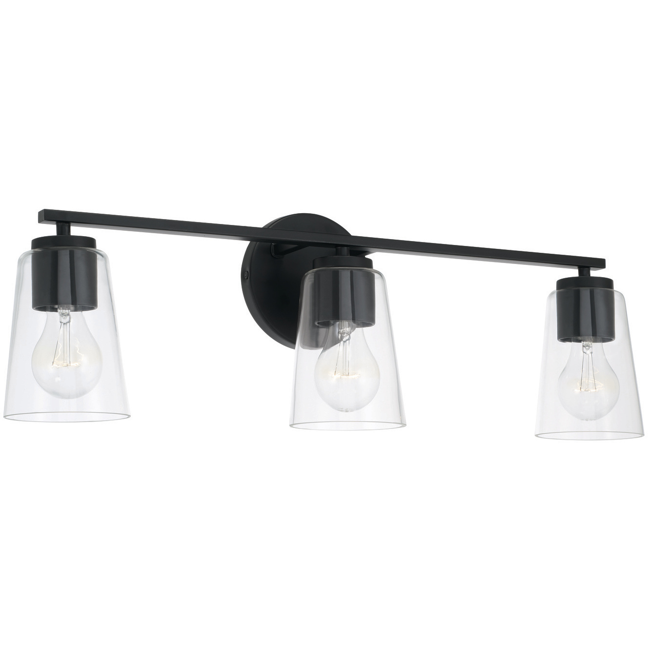 Portman 3 Light 25 inch Matte Black Vanity Light Wall Light