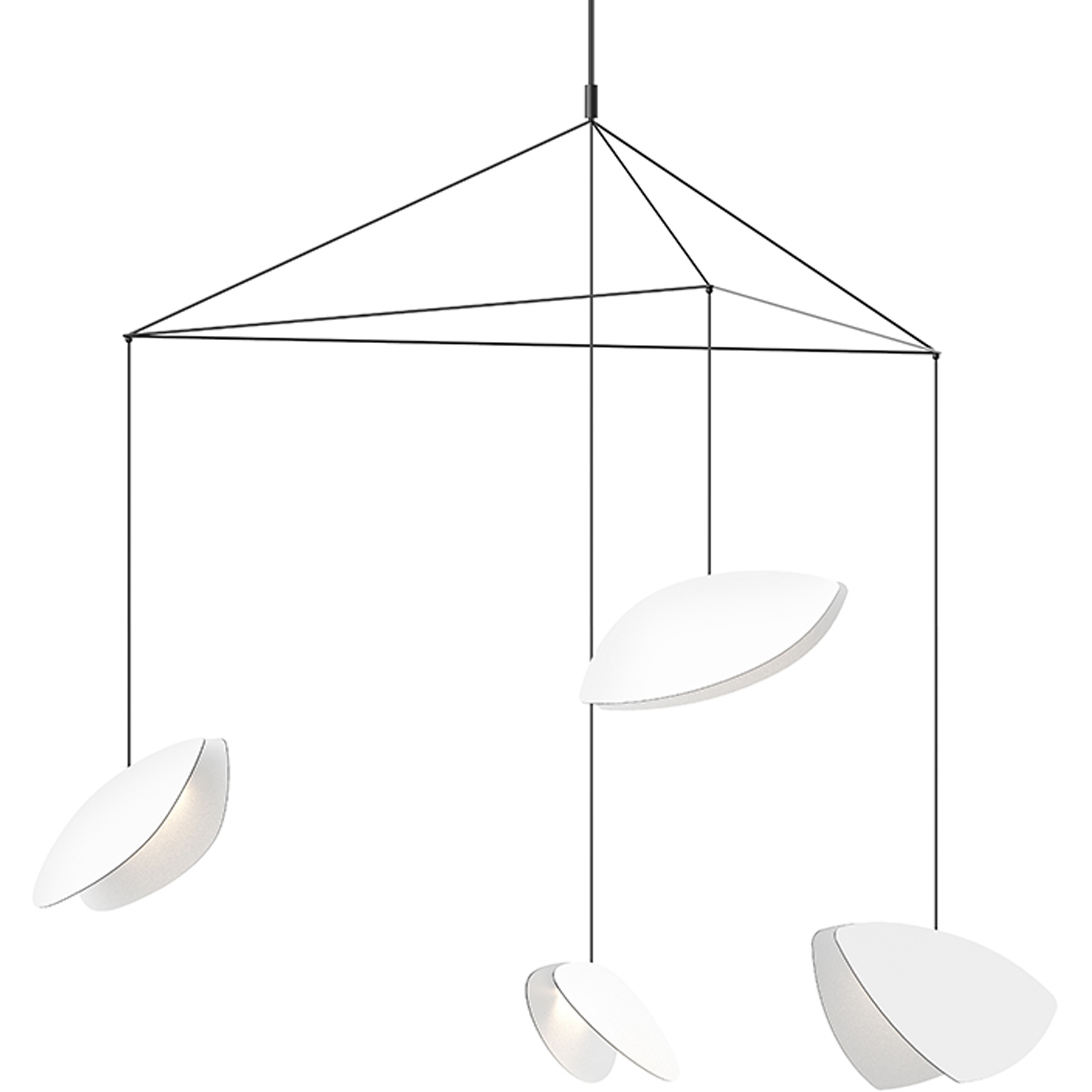 Papillons LED 54 inch Satin Black Pendant Ceiling Light in Satin White