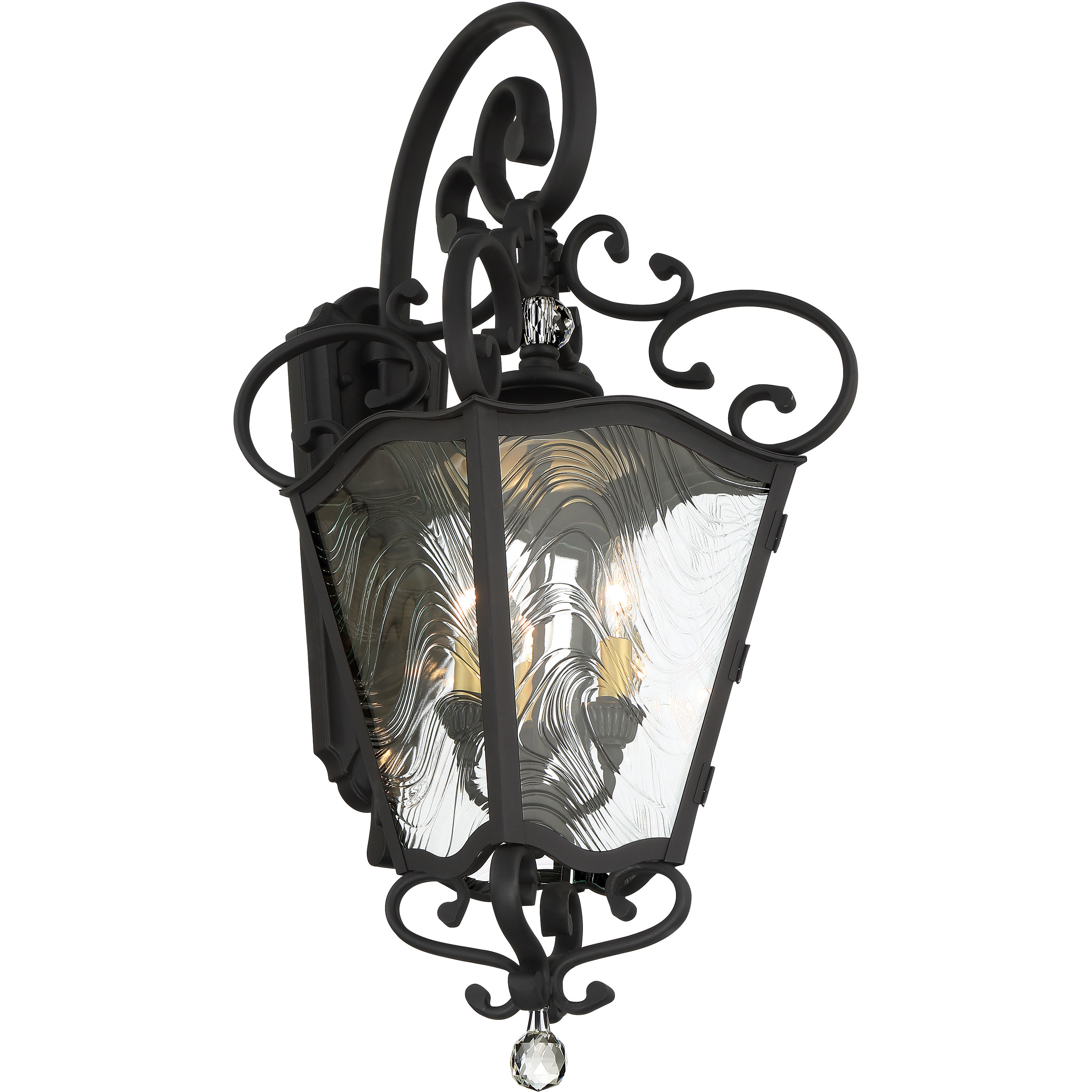 Great Outdoors Brixton Ivey 3 Light 13.25 inch Coal / Honey Gold Highlight Outdoor Lantern in Coal/Honey Gold, The Great Outdoors