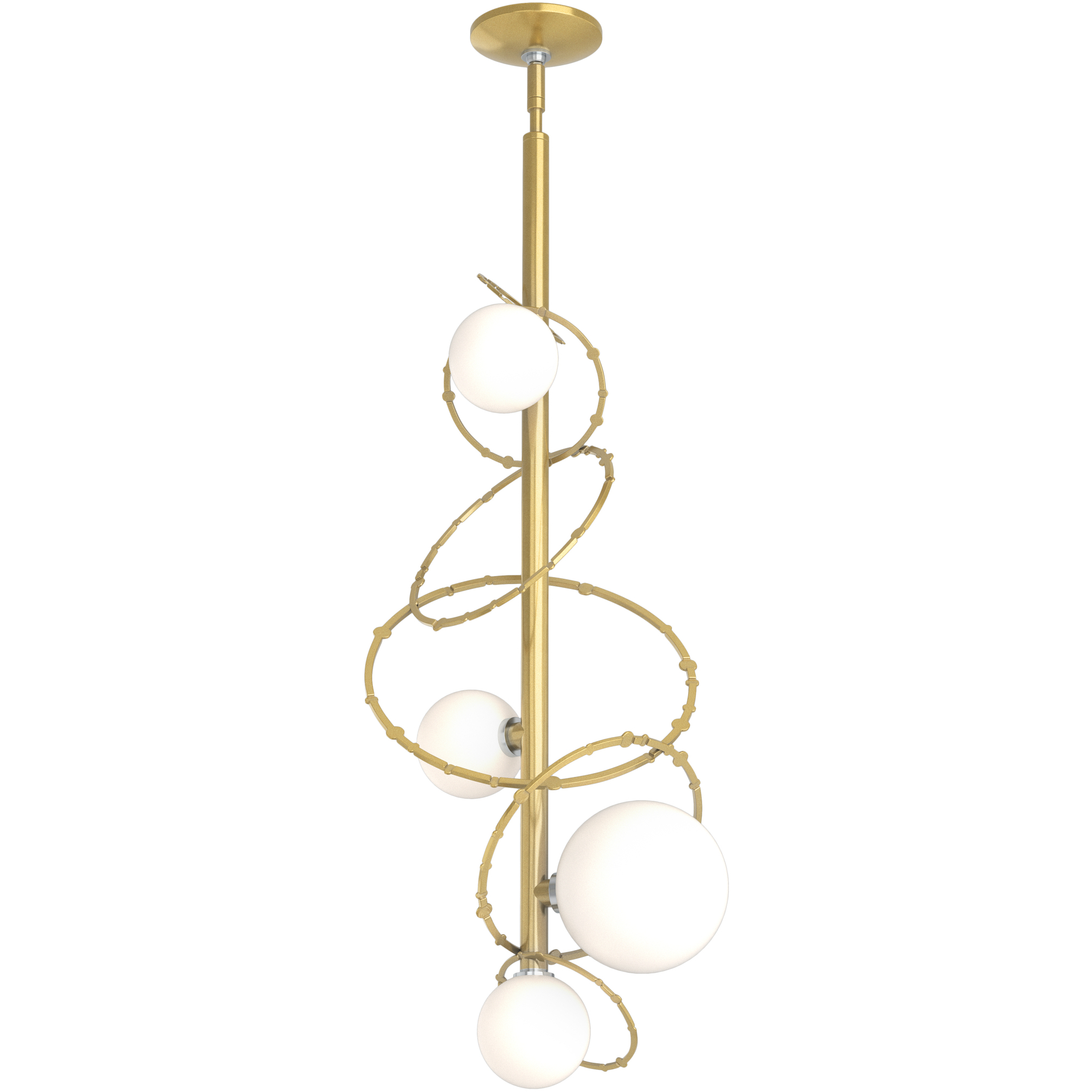 Olympus 4 Light 13.9 inch Modern Brass Vertical Pendant Ceiling Light