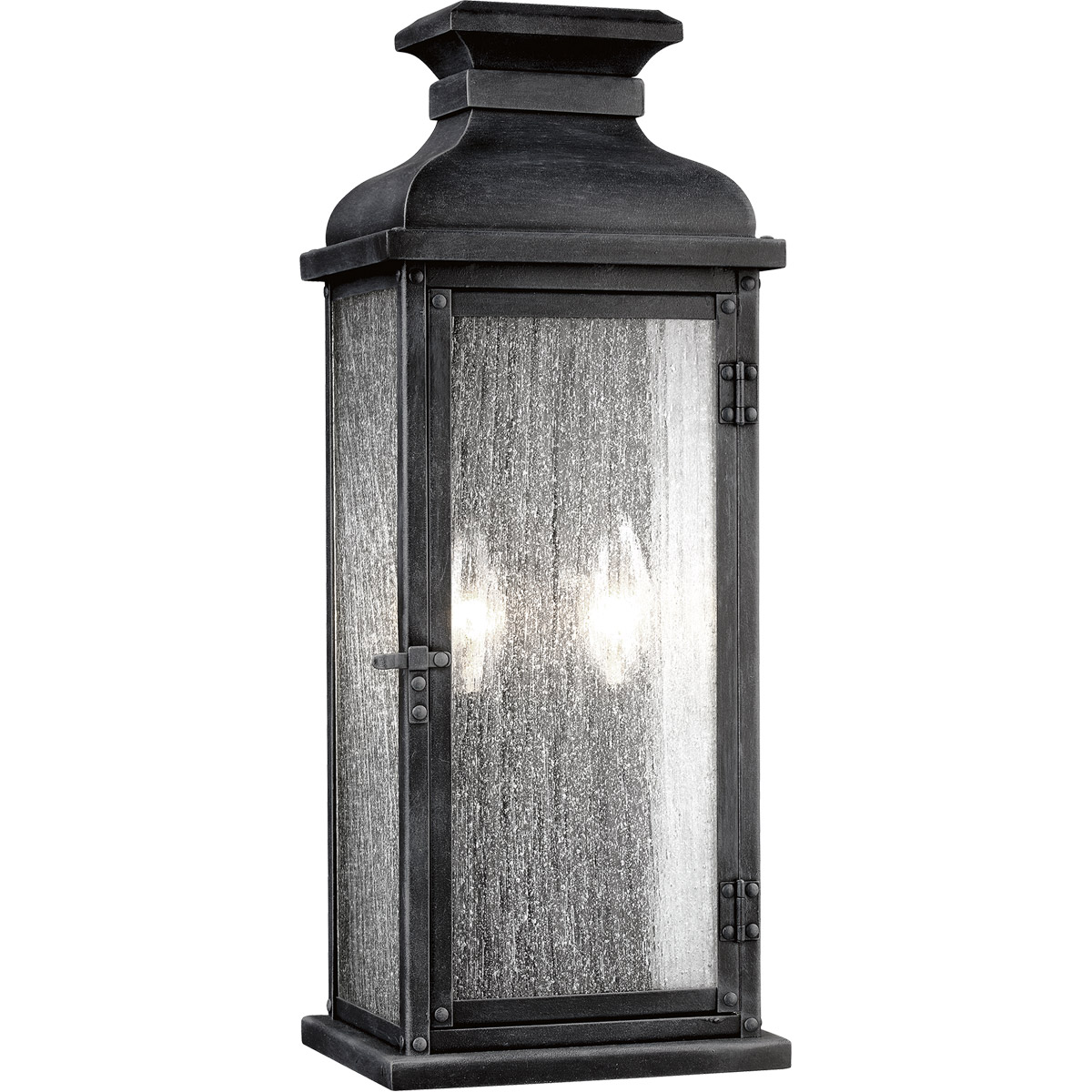 Sean Lavin Pediment 2 Light 18.13 inch Dark Weathered Zinc Outdoor Wall Lantern
