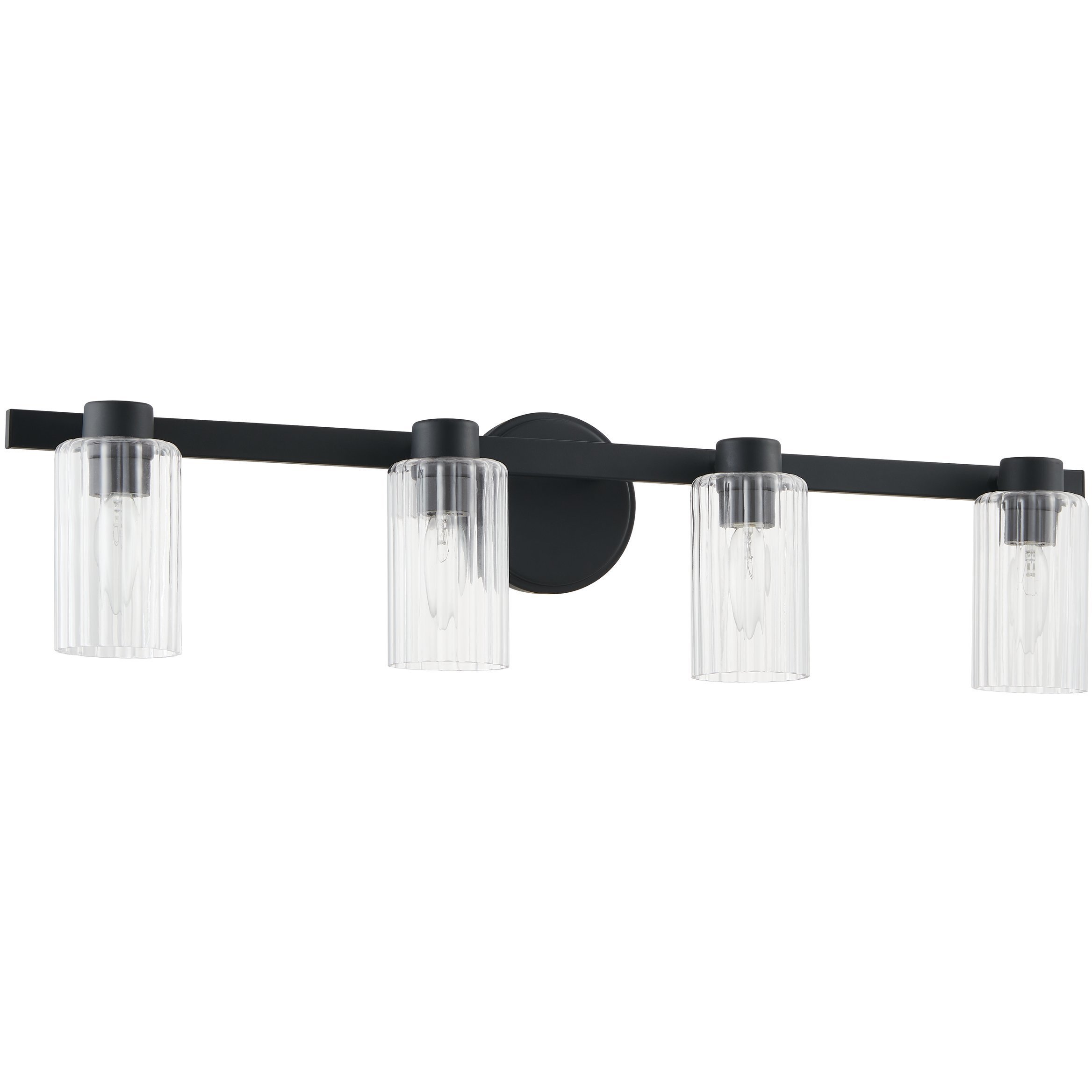 Bedminster 4 Light 30.5 inch Matte Black Vanity Light Wall Light