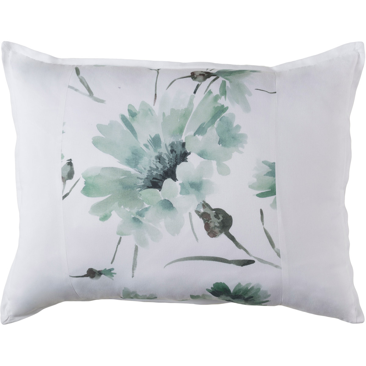 Gardenia 26 X 20 inch White, Charcoal, Light Gray, Dark Green Standard Sham