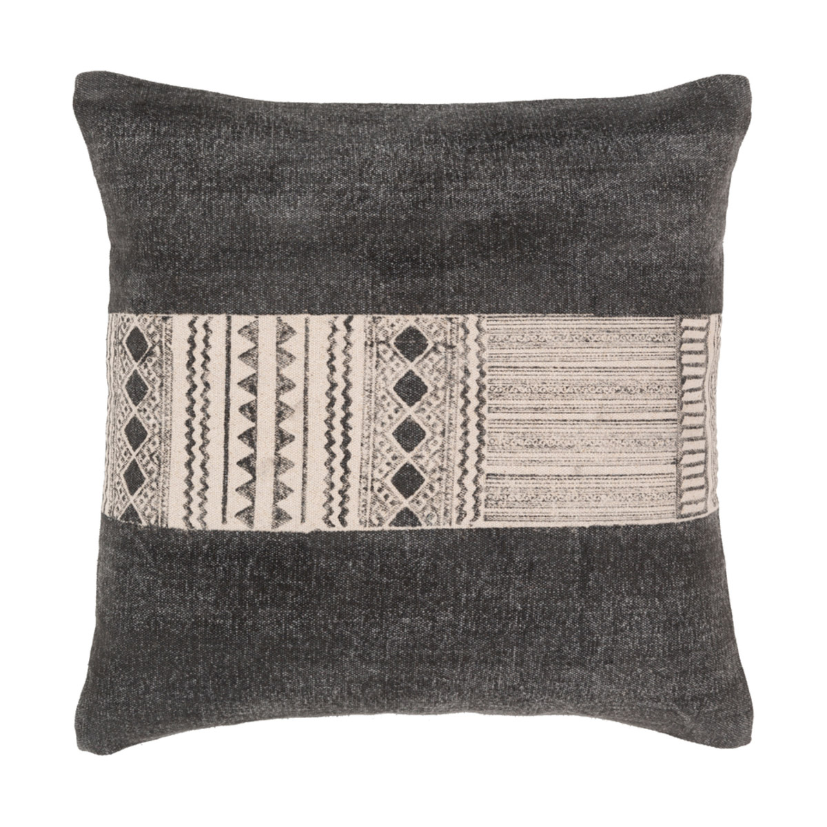 Lola 20 X 20 inch Black/Cream Pillow Cover, Square