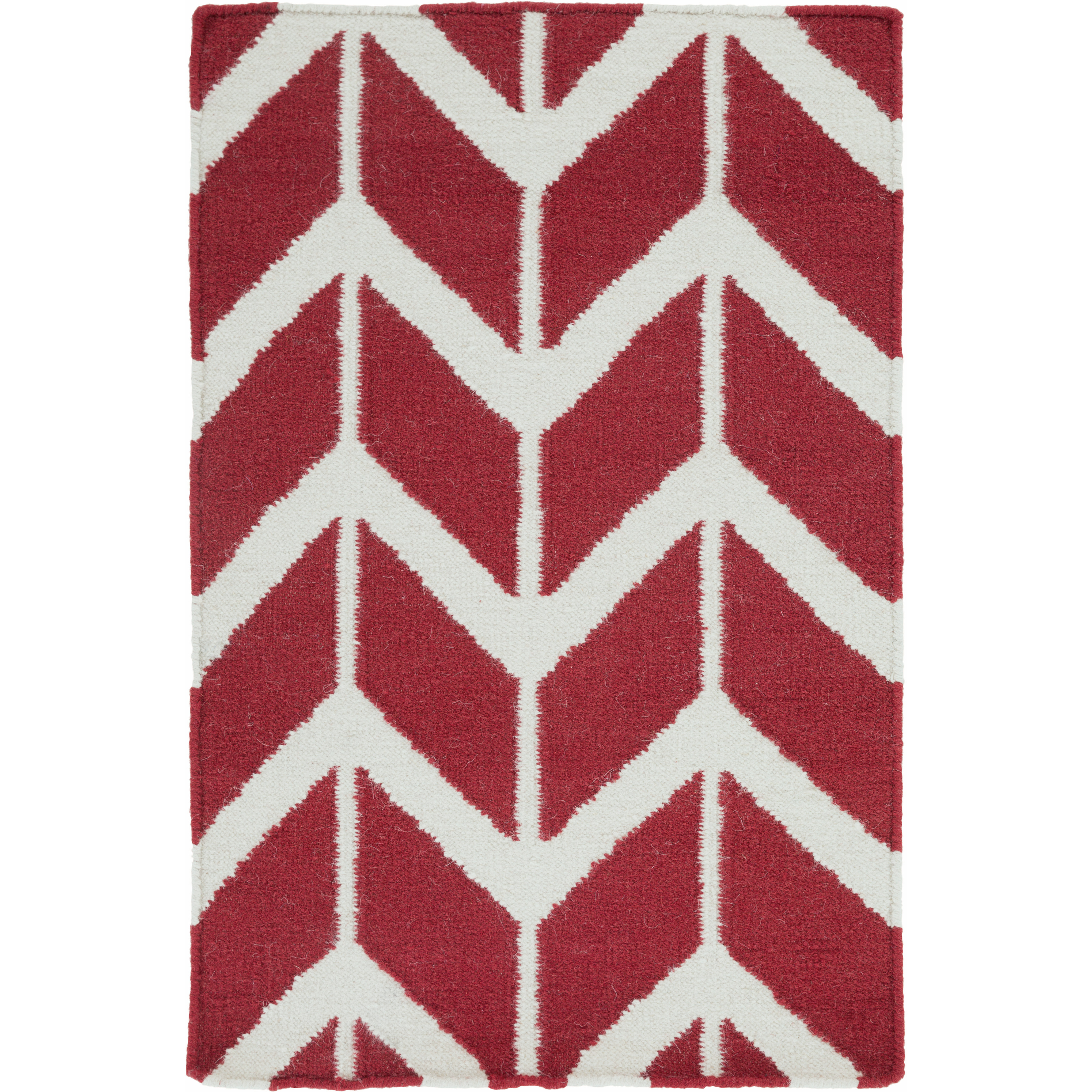 Fallon 36 X 24 inch Dark Coral, Beige Rug