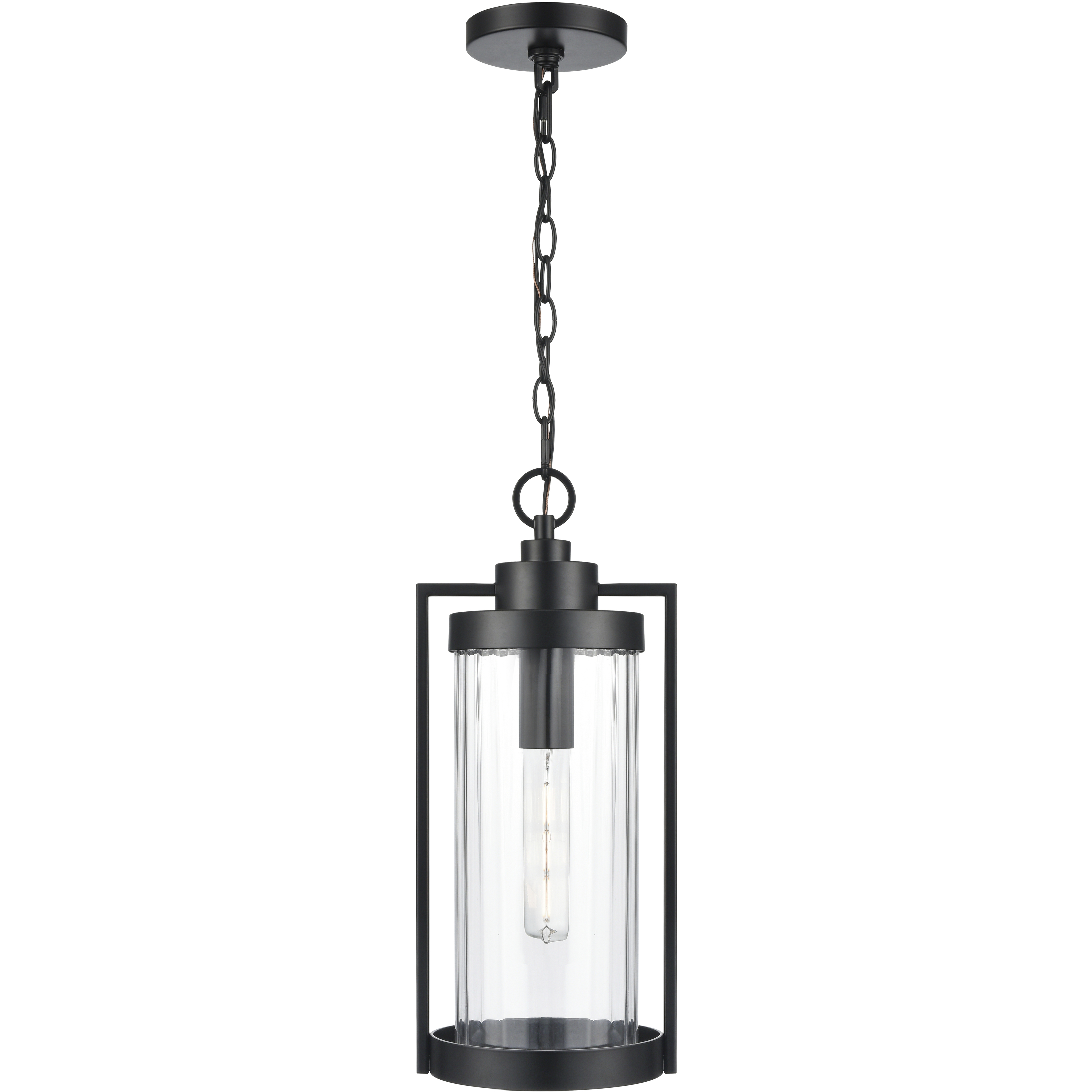 Braselton 1 Light 8 inch Powder Coated Black Outdoor Hanging Lantern