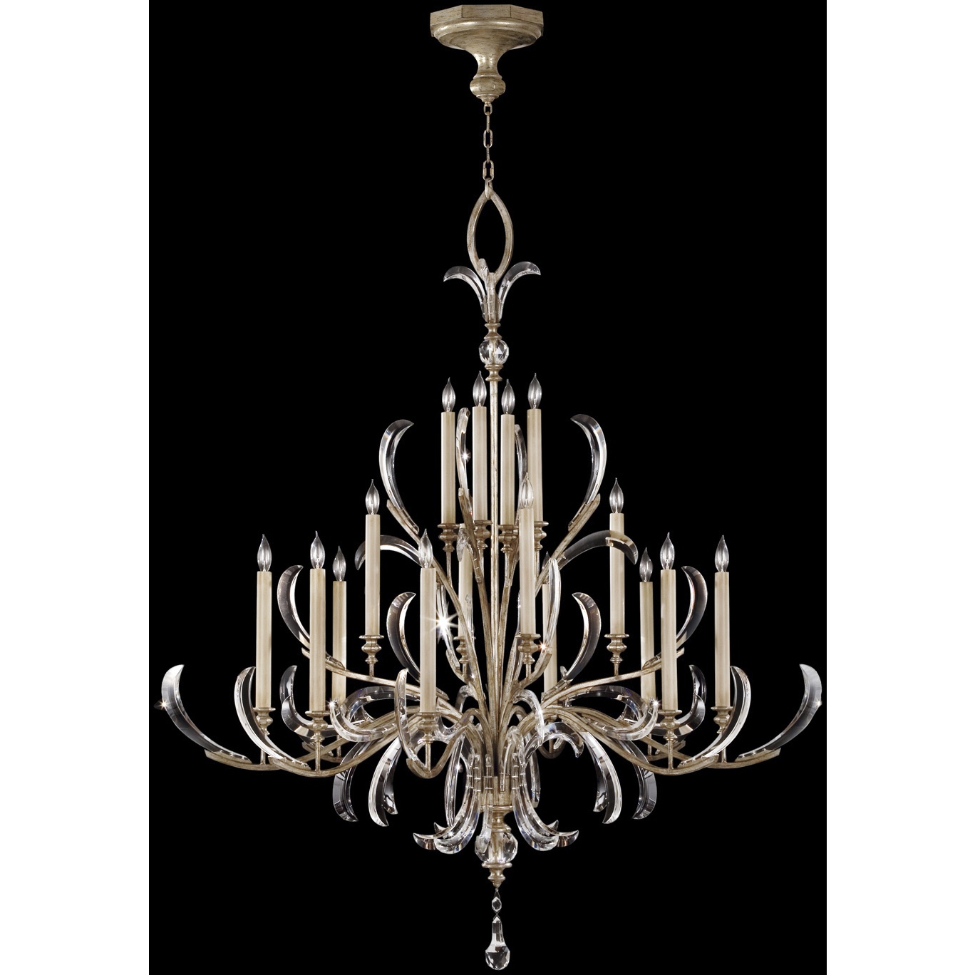Beveled Arcs 16 Light 58 inch Silver Chandelier Ceiling Light