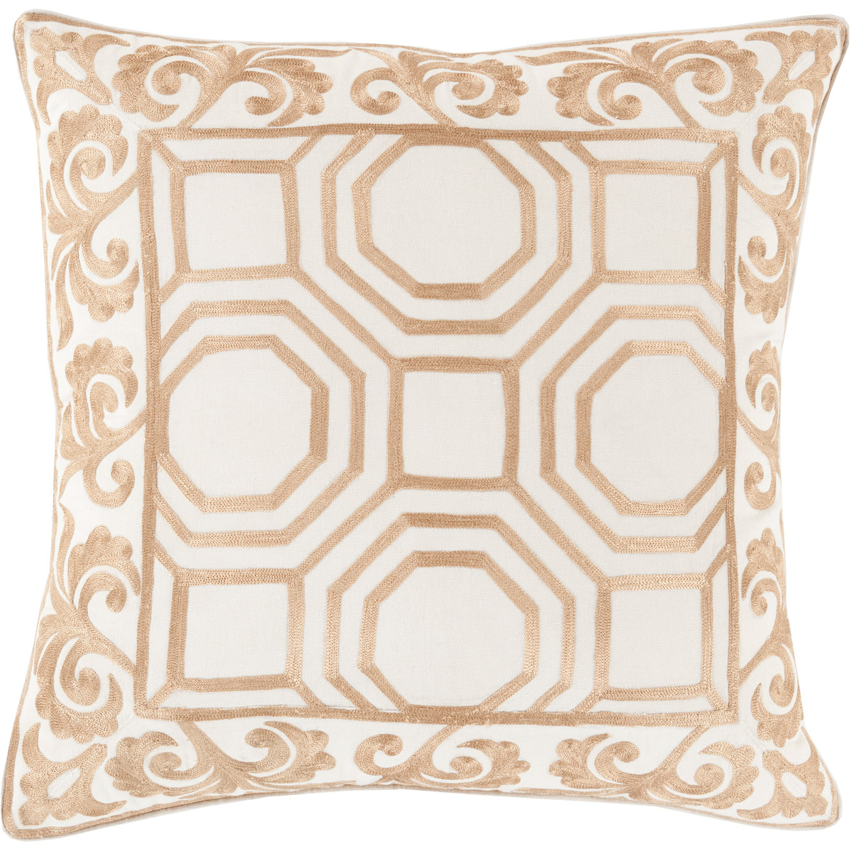 Bel Ami 20 inch Metallic - Champagne, Beige Pillow Kit