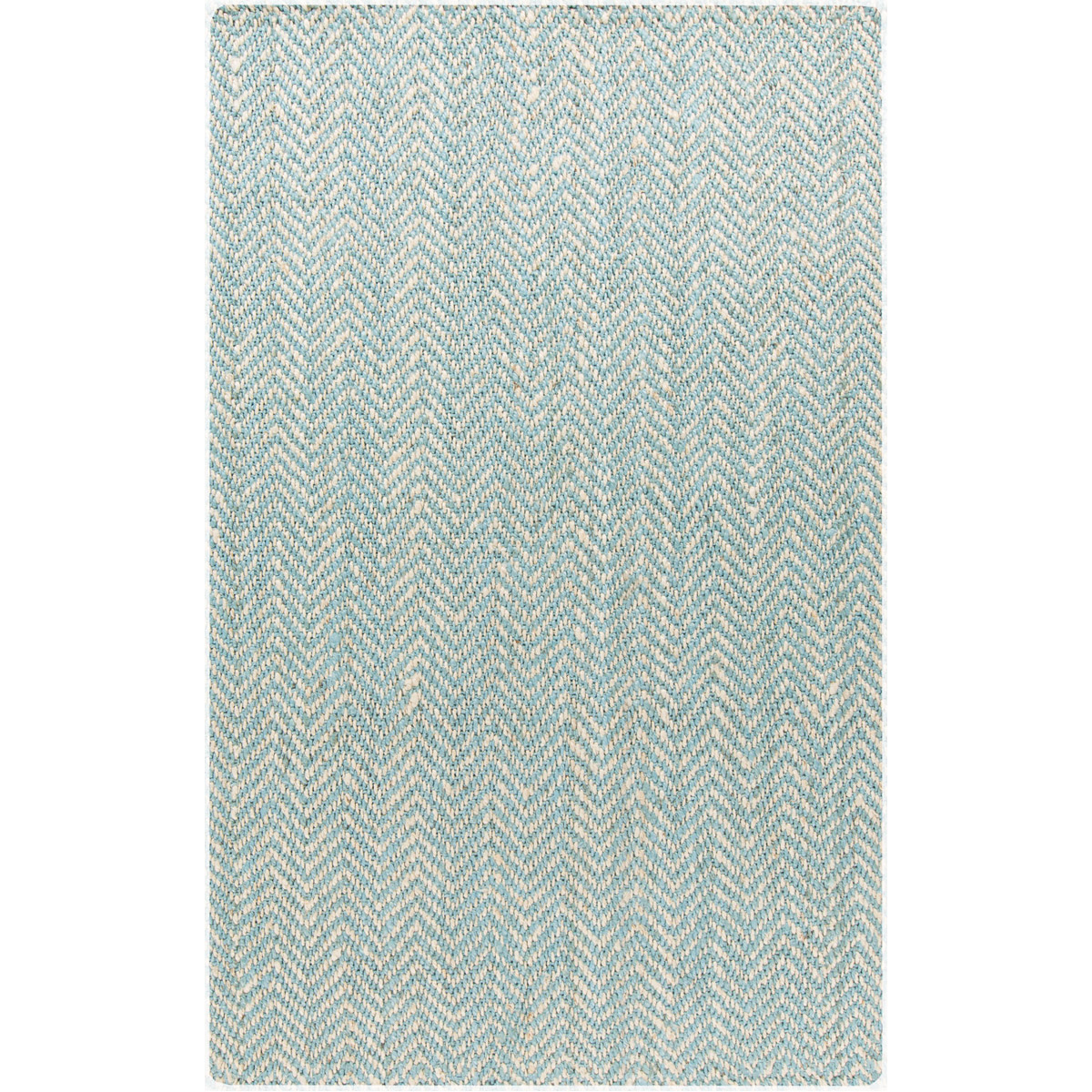 Reeds 63 X 39 inch Aqua/Cream Rugs, Jute