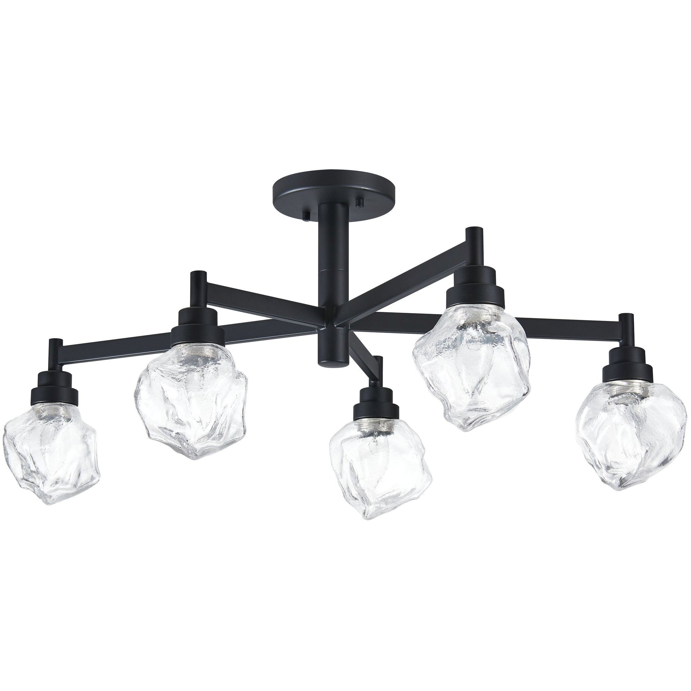 Lillyanna 5 Light 24 inch Matte Black Semi-Flush Mount Ceiling Light