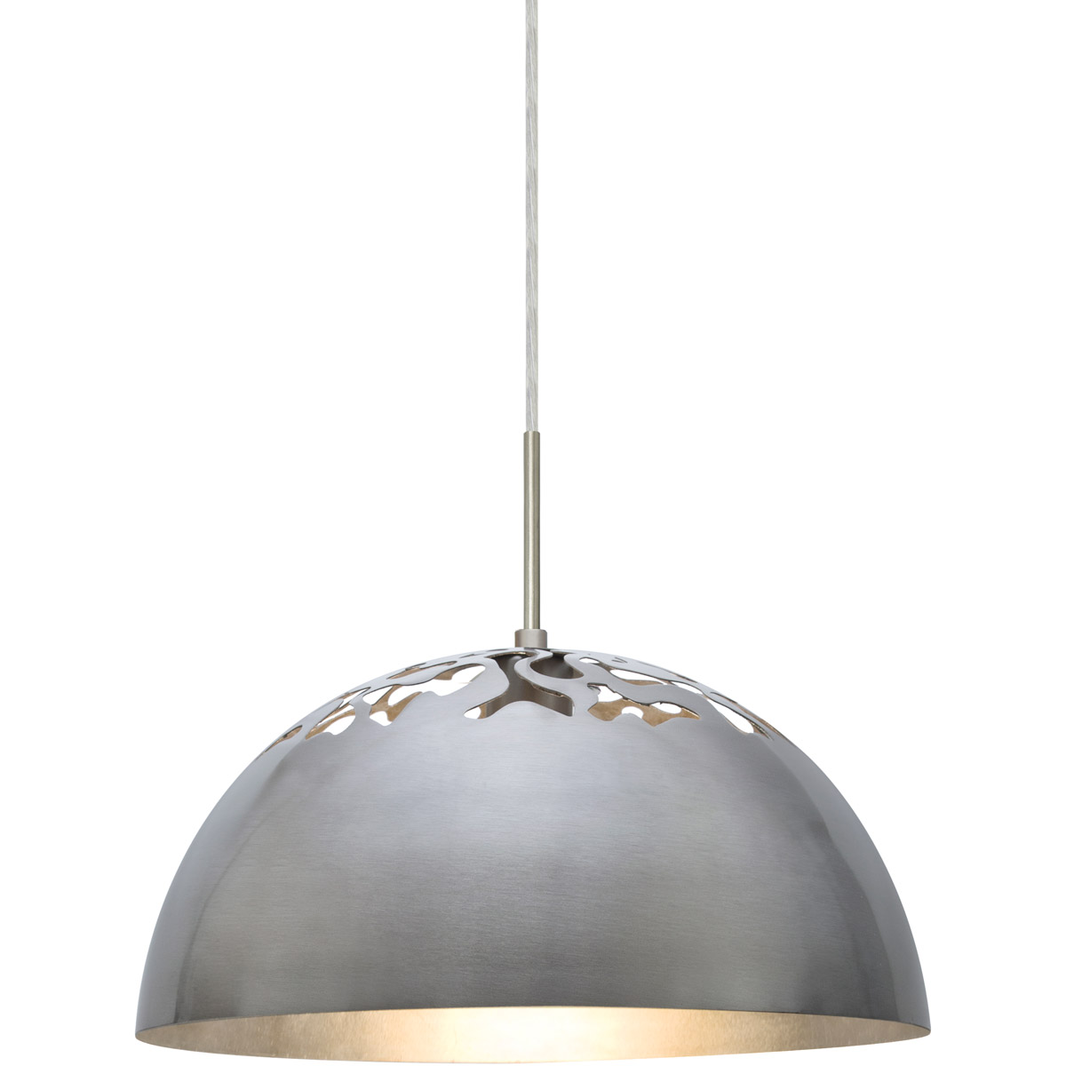 Gordy 1 Light Satin Nickel Cord Pendant Ceiling Light in Incandescent