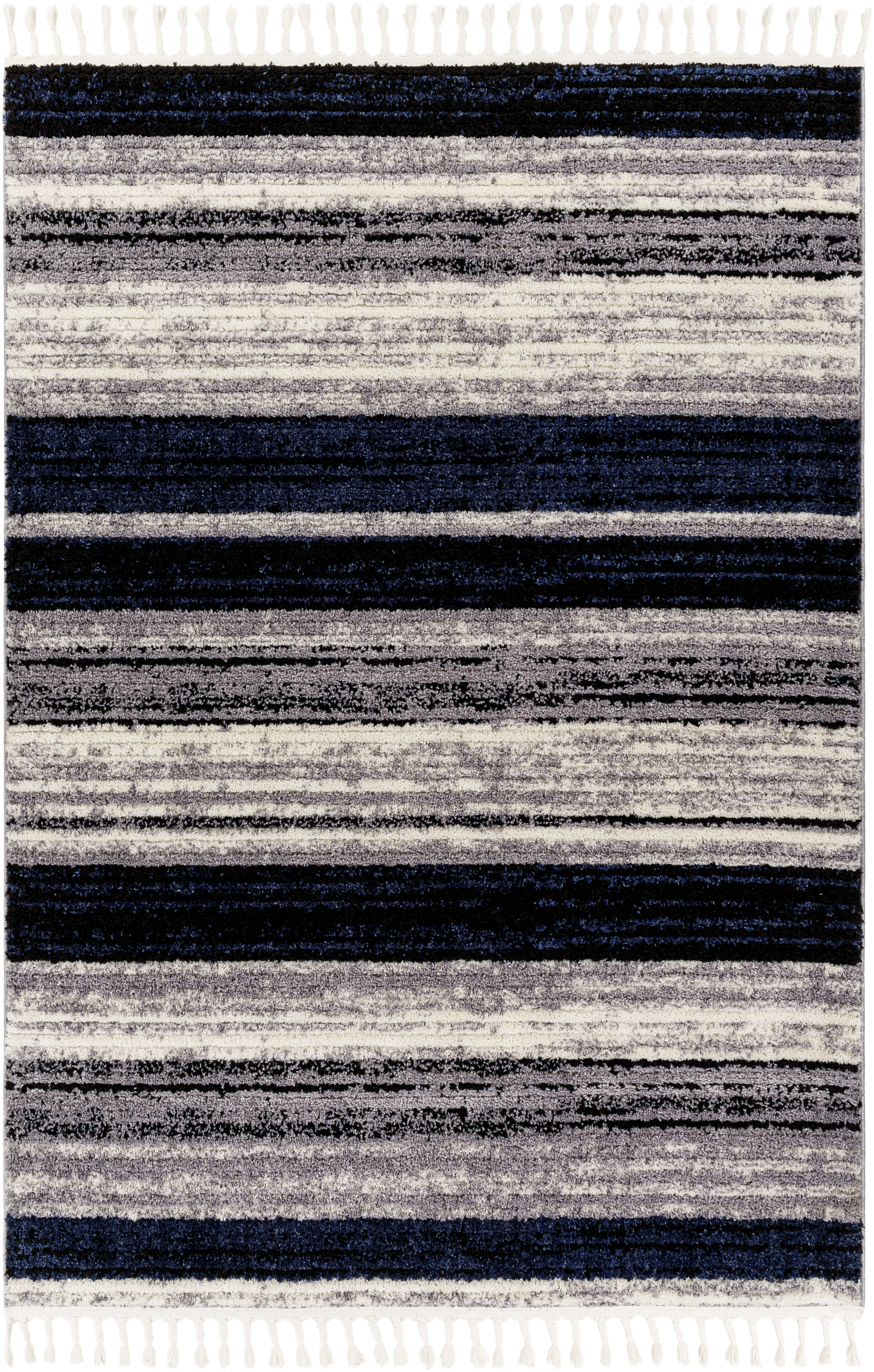 Casablanca Shag 108 X 79 inch Black Rug, Rectangle