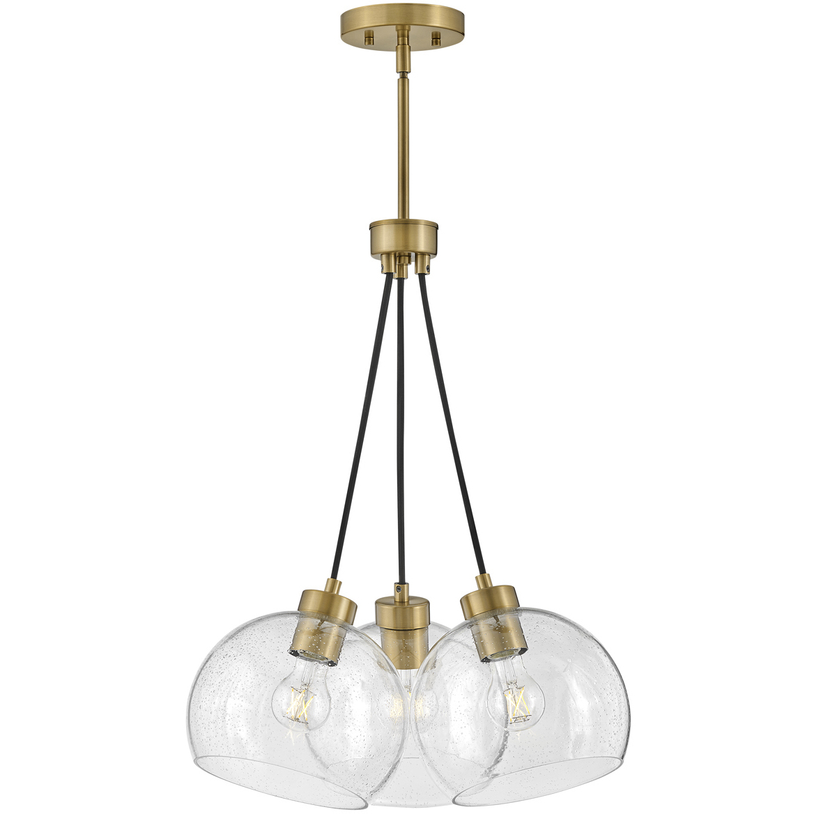 Rumi LED 18 inch Lacquered Brass Pendant Ceiling Light, Cluster