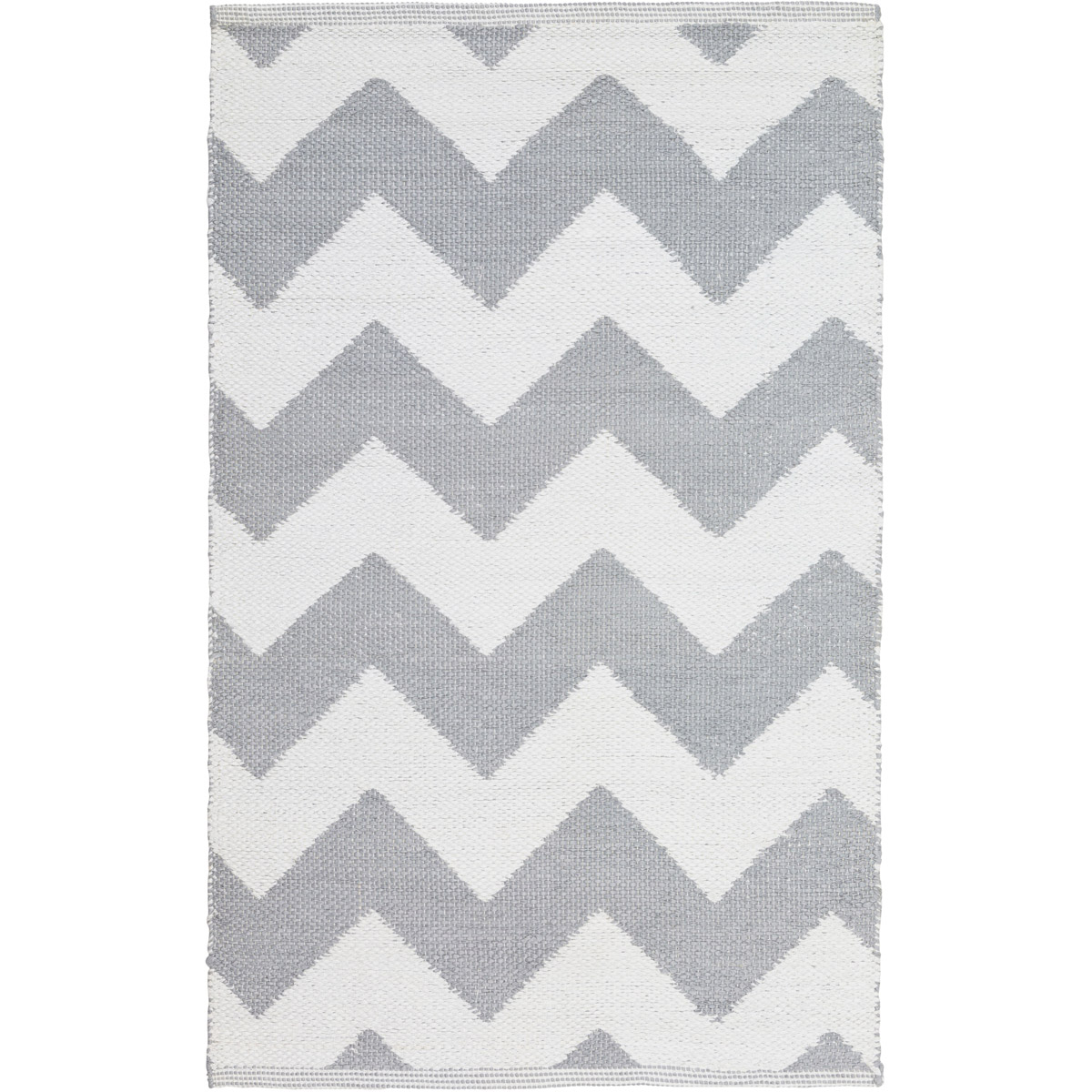 Picnic 36 X 24 inch Medium Gray, White Rug