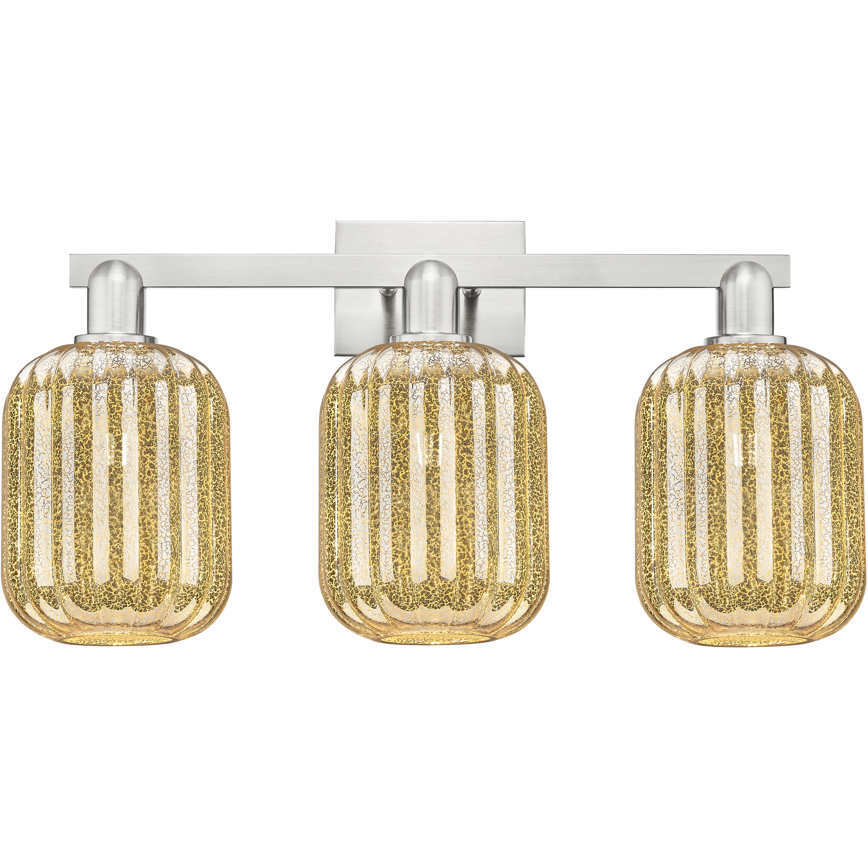Preston 3 Light 26 inch Brushed Satin Nickel Bath Vanity Light Wall Light in Mercury Glass