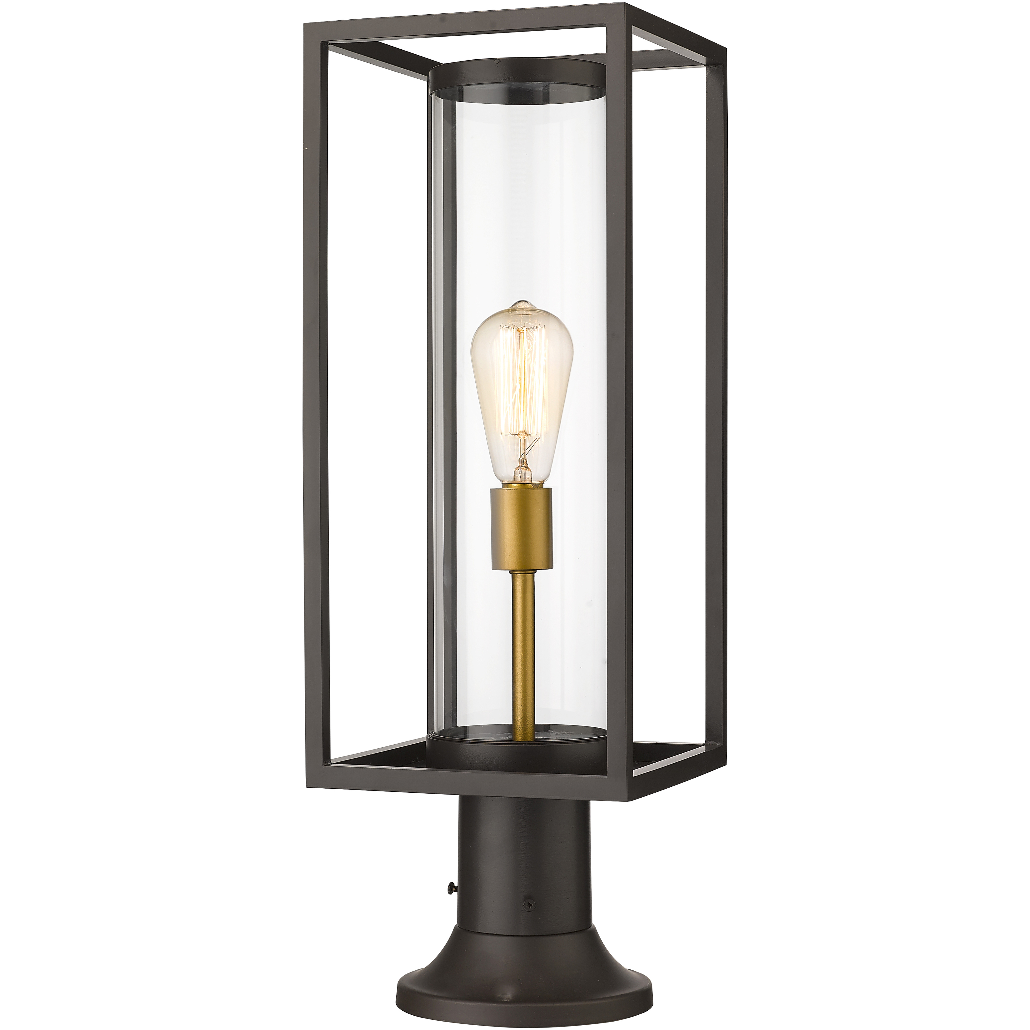 Dunbroch 1 Light 23.75 inch Deep Bronze and Outdoor Brass Outdoor Pier Mounted Fixture