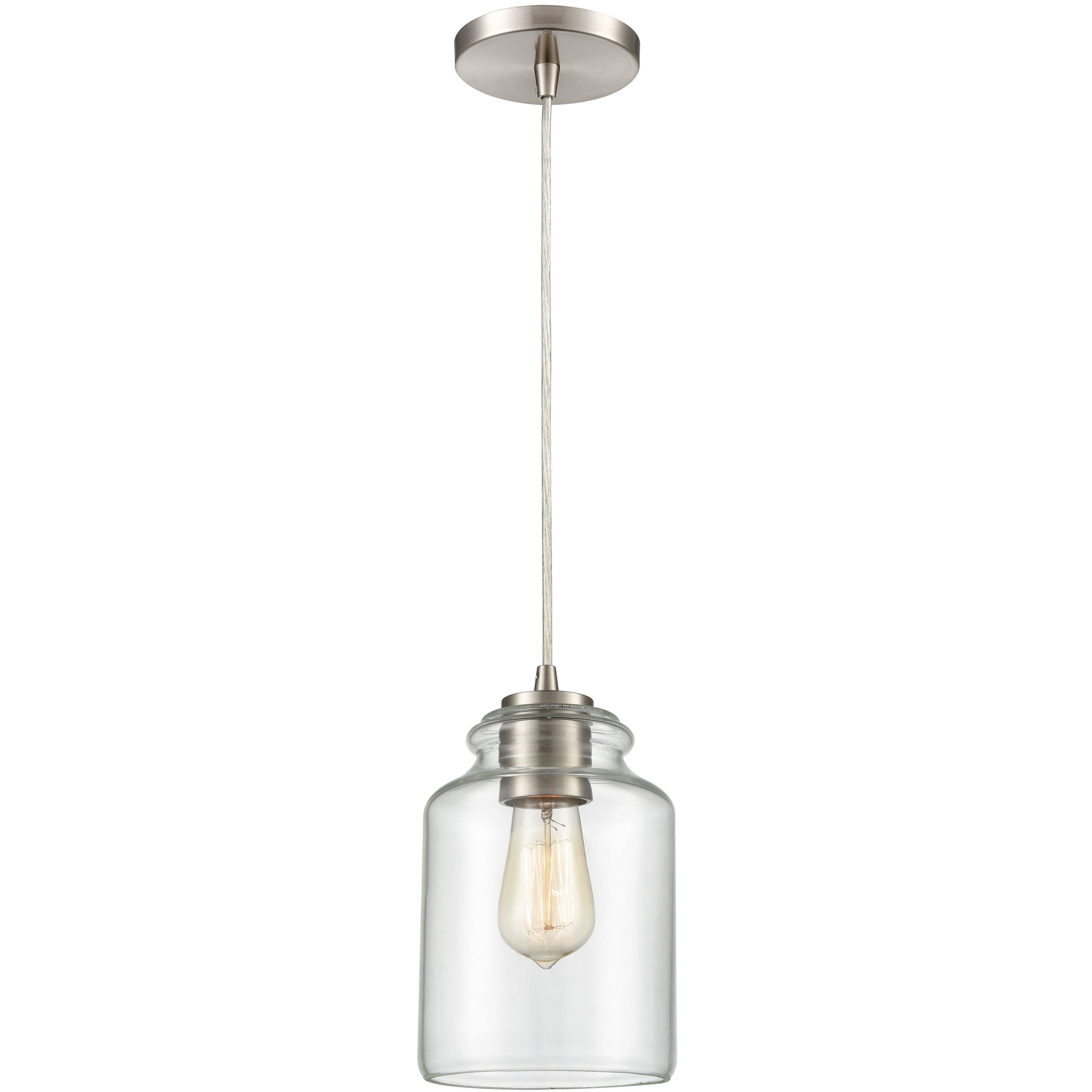 Josie 1 Light 6 inch Satin Nickel Mini Pendant Ceiling Light