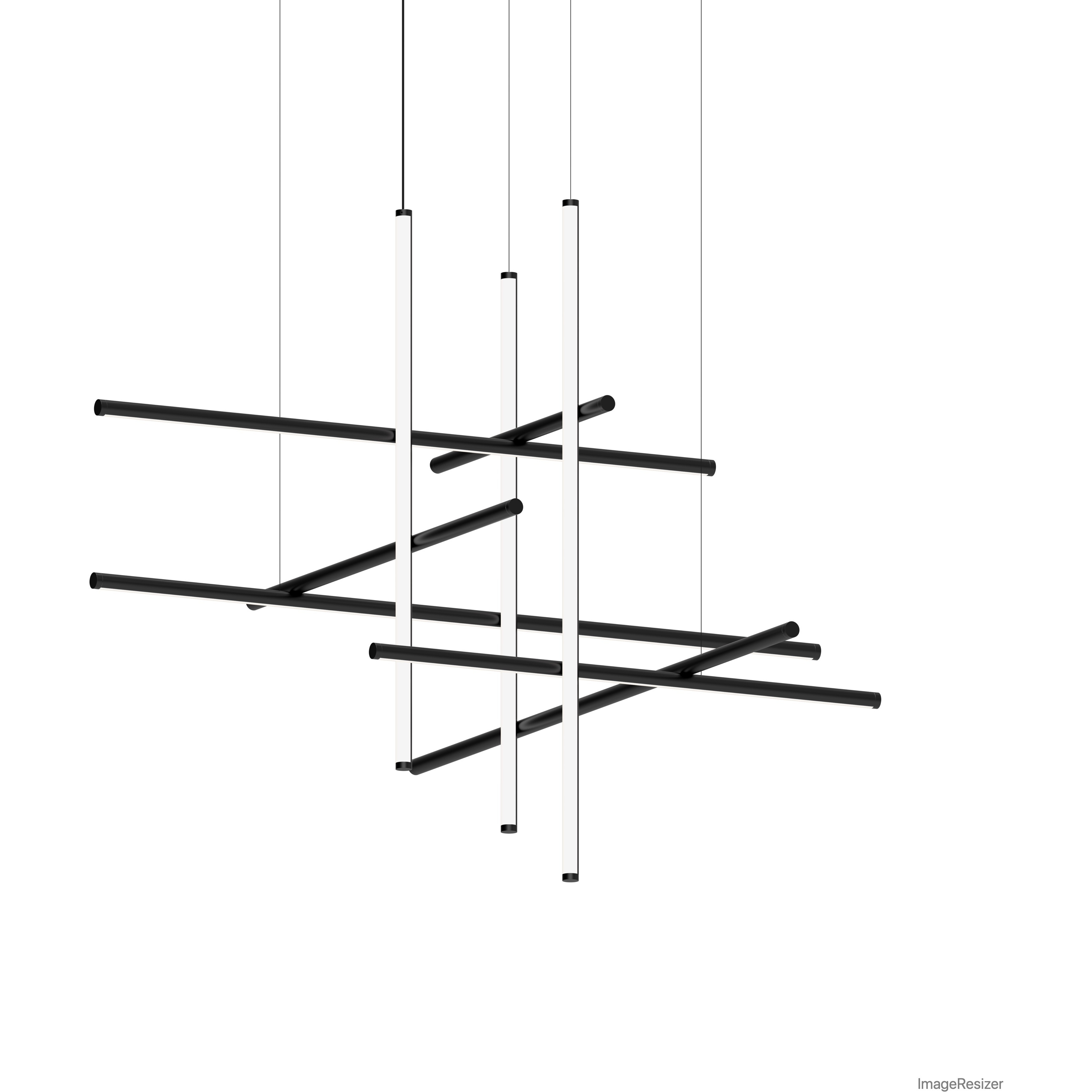 Labyrinth LED 61 inch Satin Black Chandelier Ceiling Light