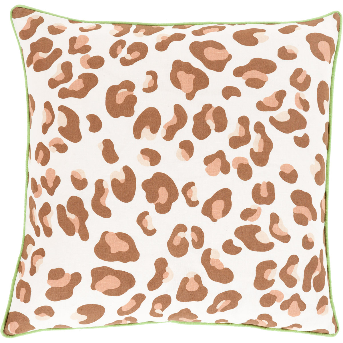 Amour 22 inch Grass Green, Camel, Dark Brown, Ivory Pillow Kit