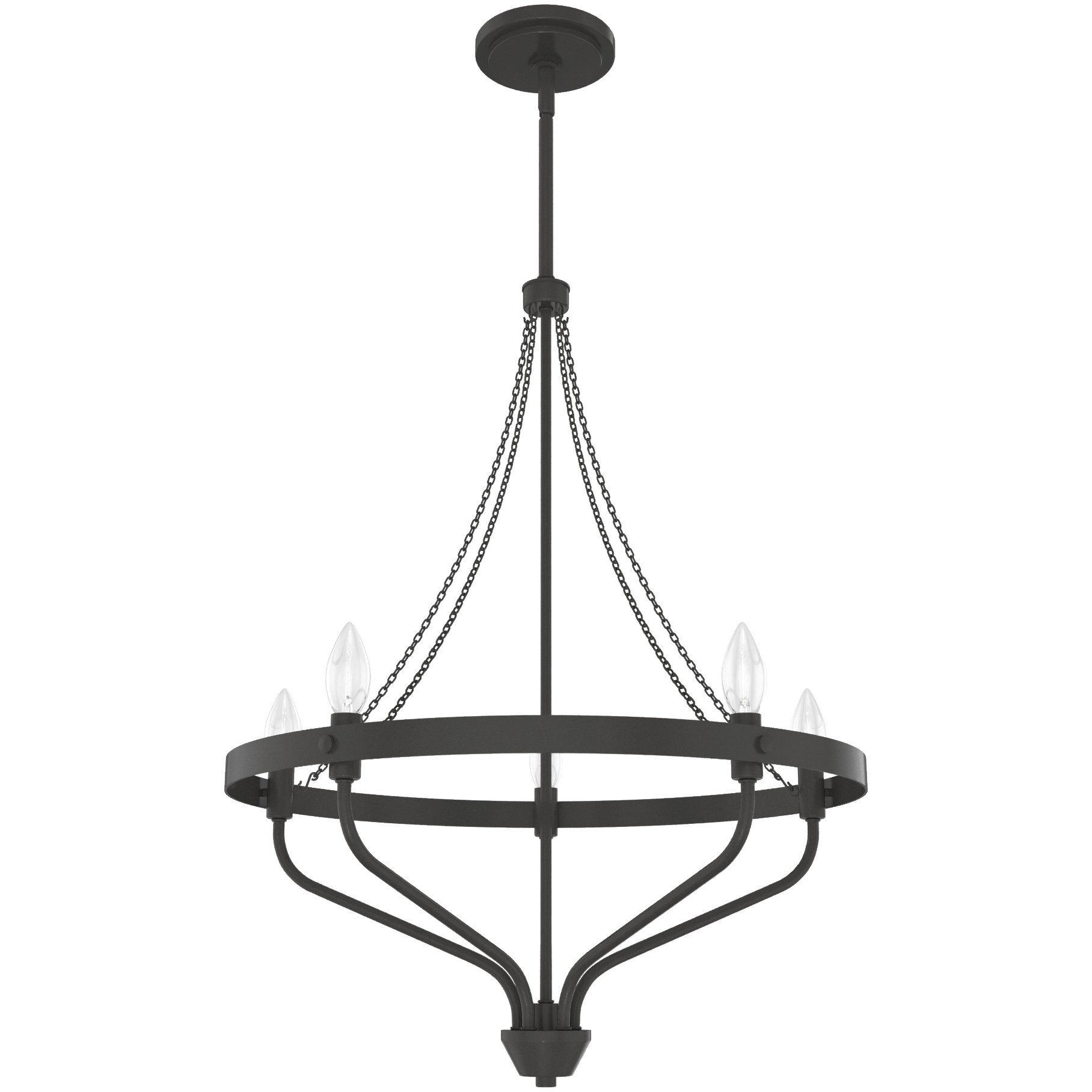 Merlin 5 Light 20.25 inch Rustic Iron Chandelier Ceiling Light