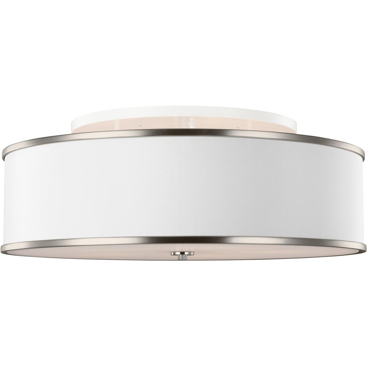 Sean Lavin Lennon 5 Light 30.25 inch Satin Nickel Semi-Flush Mount Ceiling Light, White Shantung