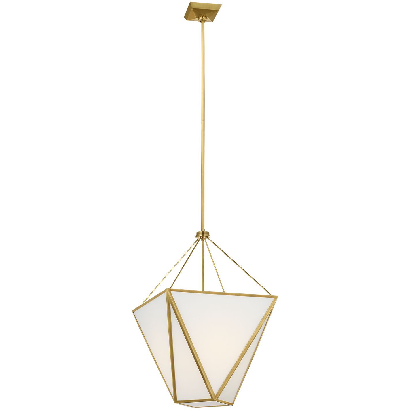 Visual Comfort Signature Collection Julie Neill Lorino LED 17 inch Hand-Rubbed Antique Brass Tapered Lantern Pendant Ceiling Light JN5260HAB-WG - Open Box