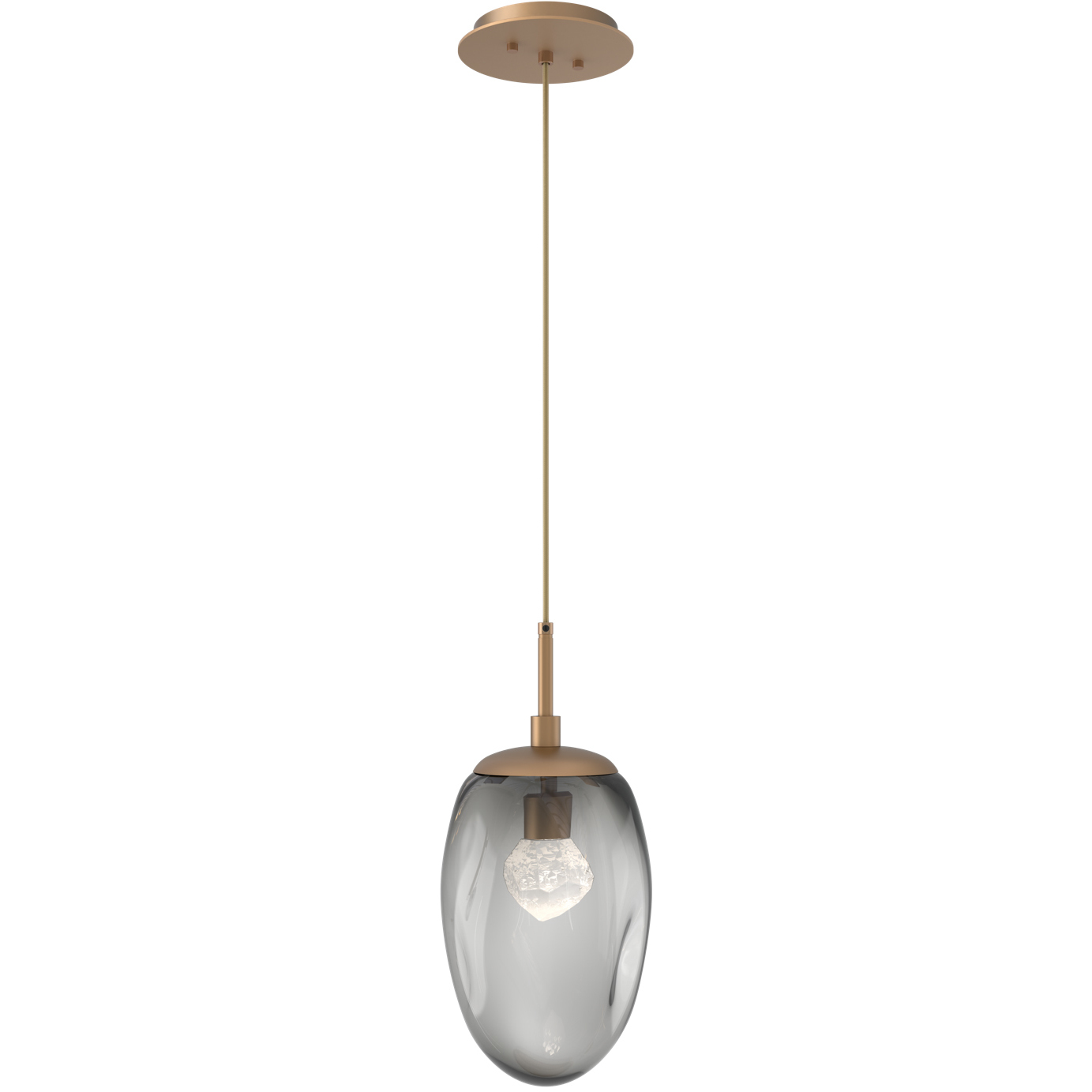 Meteo LED LED 10 inch Novel Brass Pendant Ceiling Light in 2700K LED, Zircon Inner - Smoke Outer
