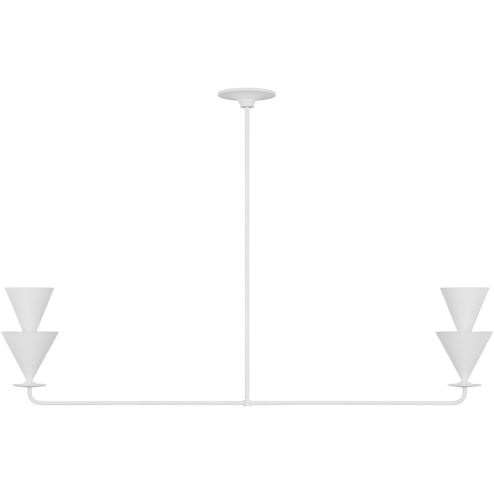 Christiane Lemieux Cornet 2 Light 60 inch Cast Plaster Linear Chandelier Ceiling Light