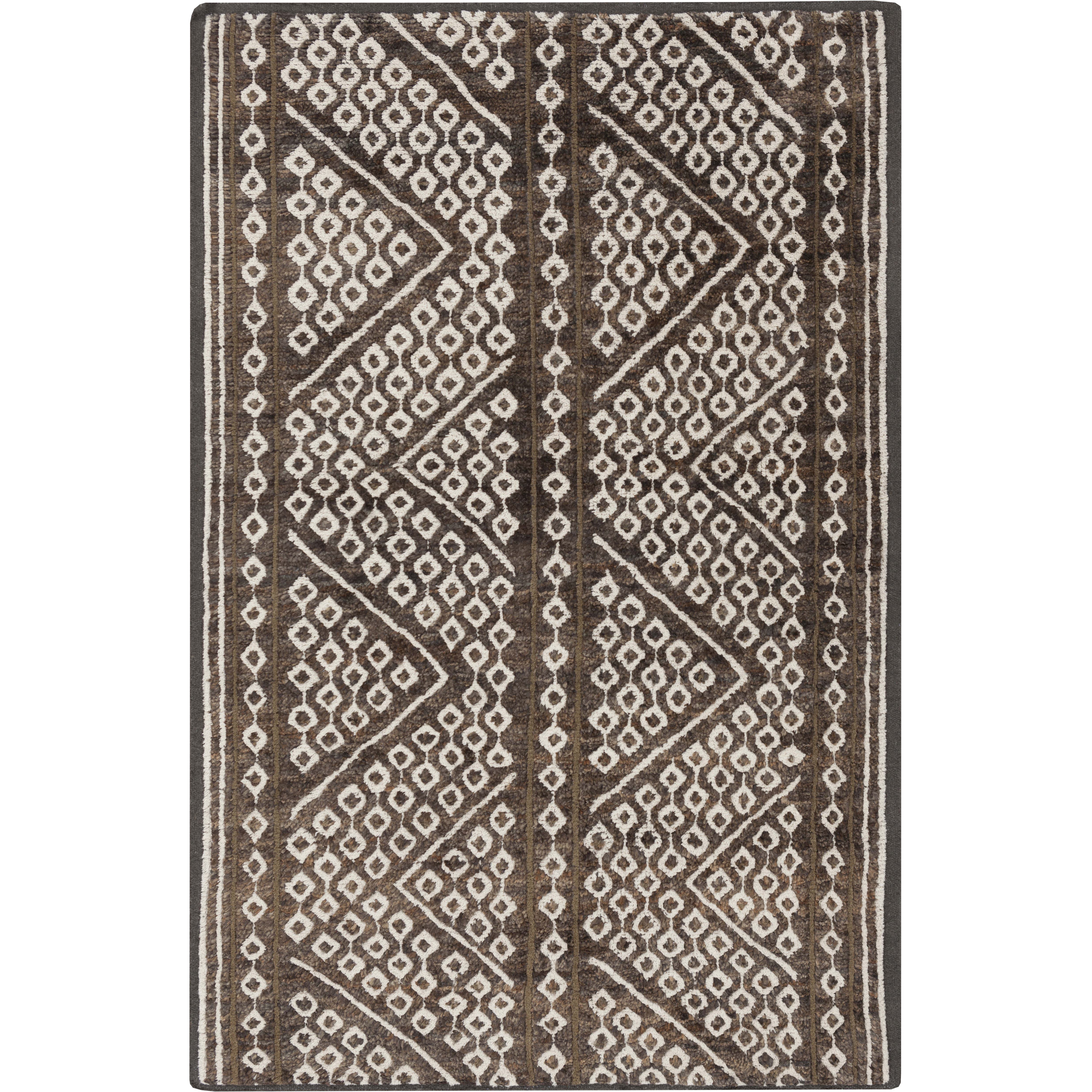 Rowan 96 X 60 inch Dark Brown, Camel, Cream Rug
