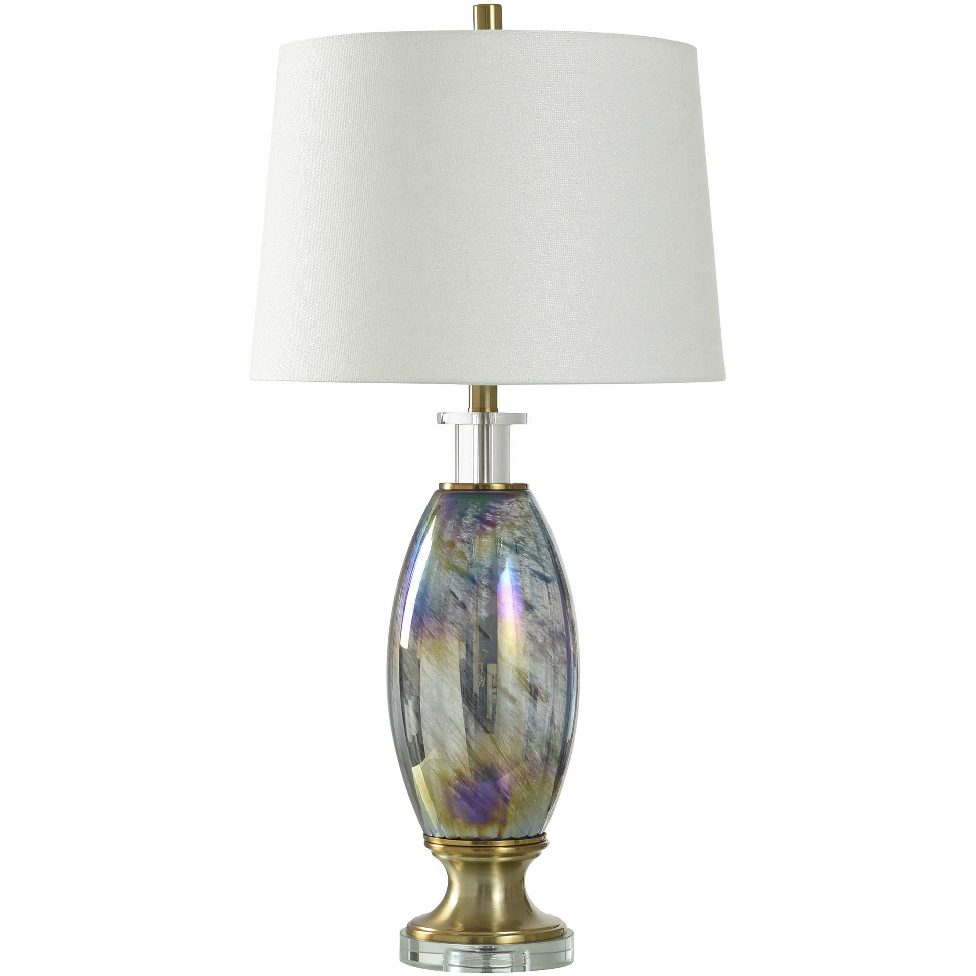Cameron 32 inch 100.00 watt Iridescent and Brass and Clear Table Lamp Portable Light