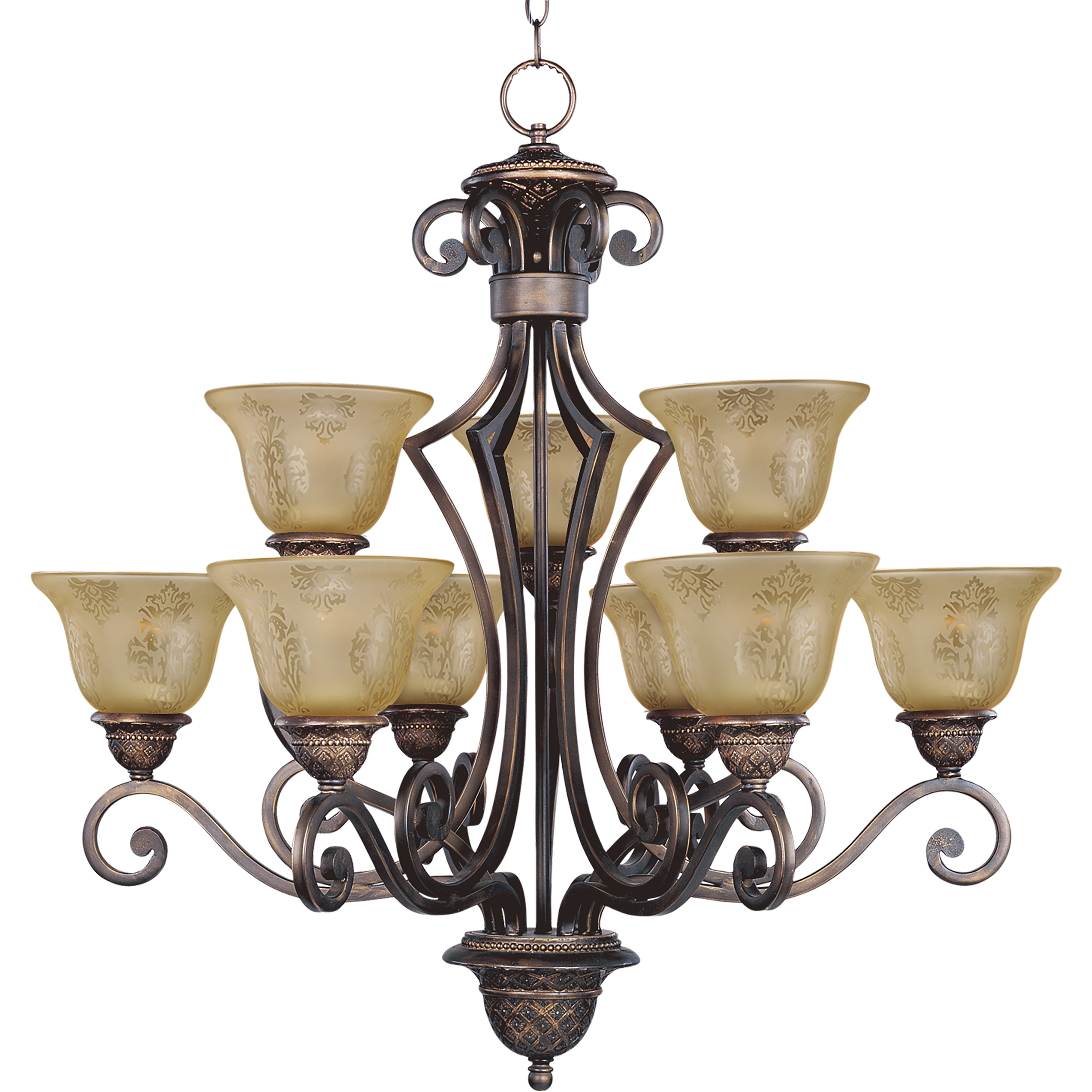 Symphony 9 Light 32 inch Oil Rubbed Bronze Multi-Tier Chandelier Ceiling Light