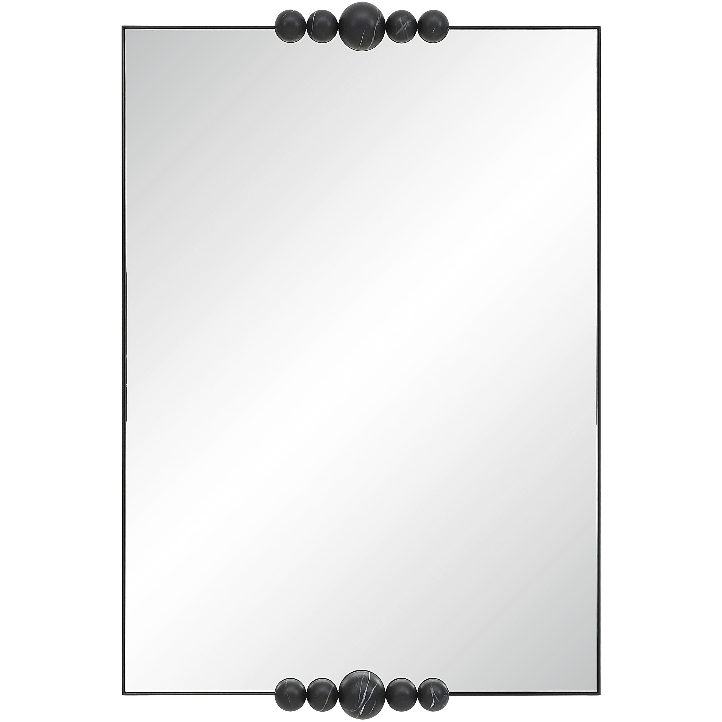 Cosmos 45 X 30 inch Matte Black Marble Wall Mirror