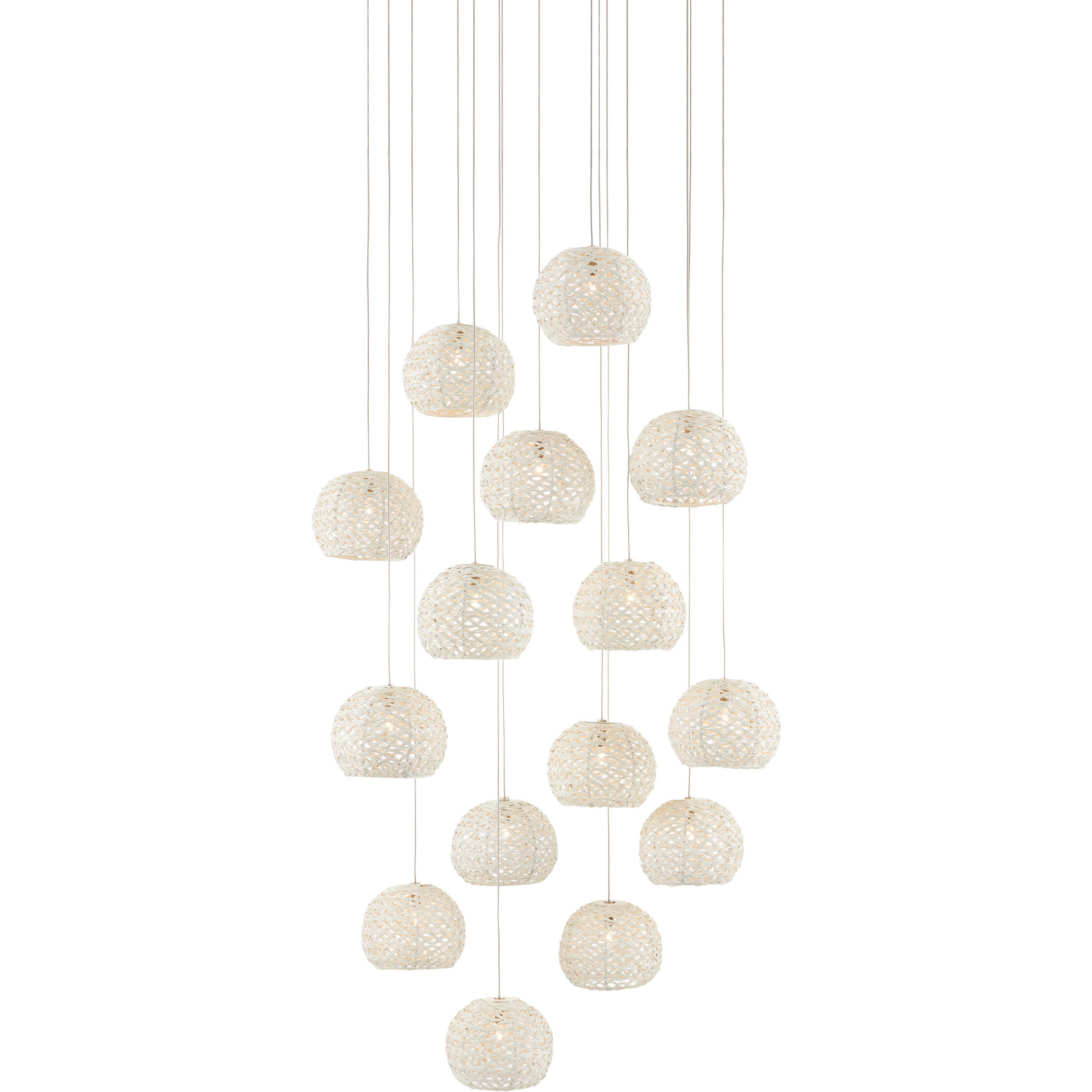 Piero 15 Light 25 inch Silver Multi-Drop Pendant Ceiling Light