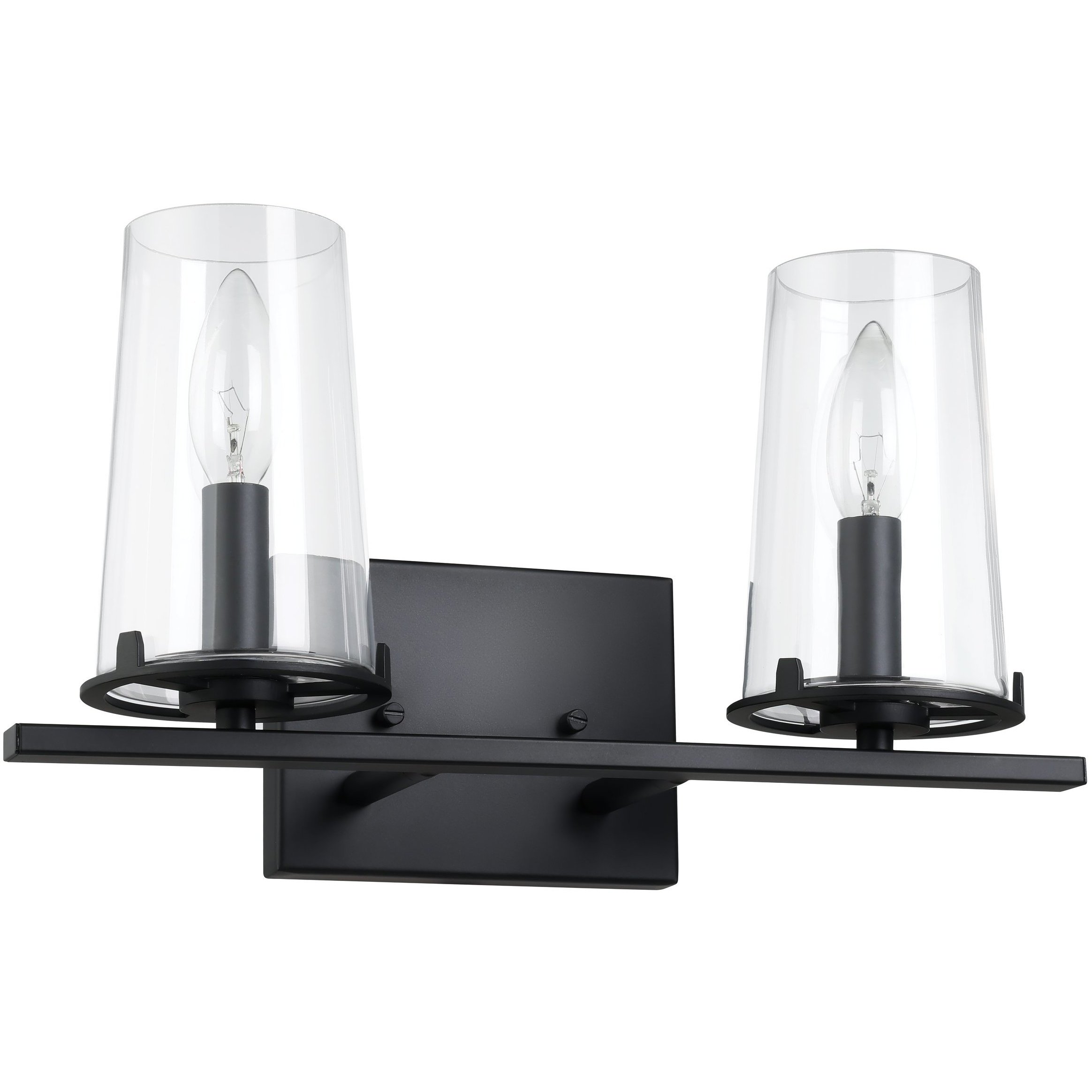 Jared 2 Light 15 inch Matte Black Vanity Light Wall Light