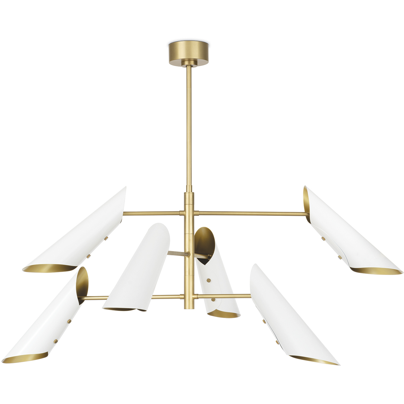 Vest 6 Light 57.75 inch White and Natural Brass Chandelier Ceiling Light