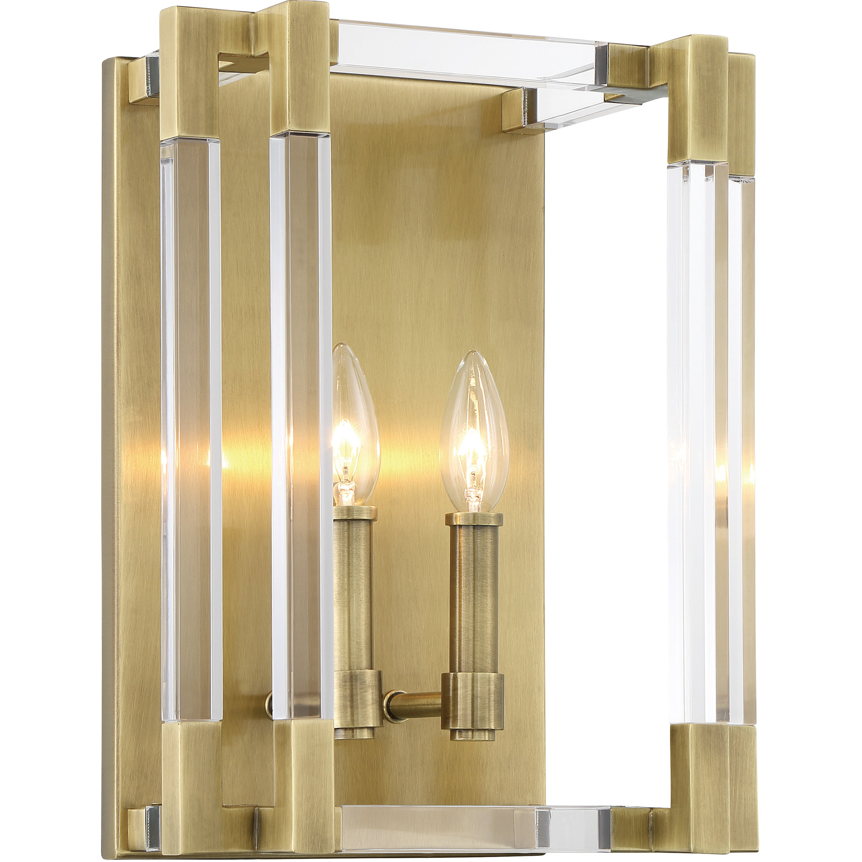 Prima Vista 2 Light 11 inch Aged Antique Brass Wall Sconce Wall Light