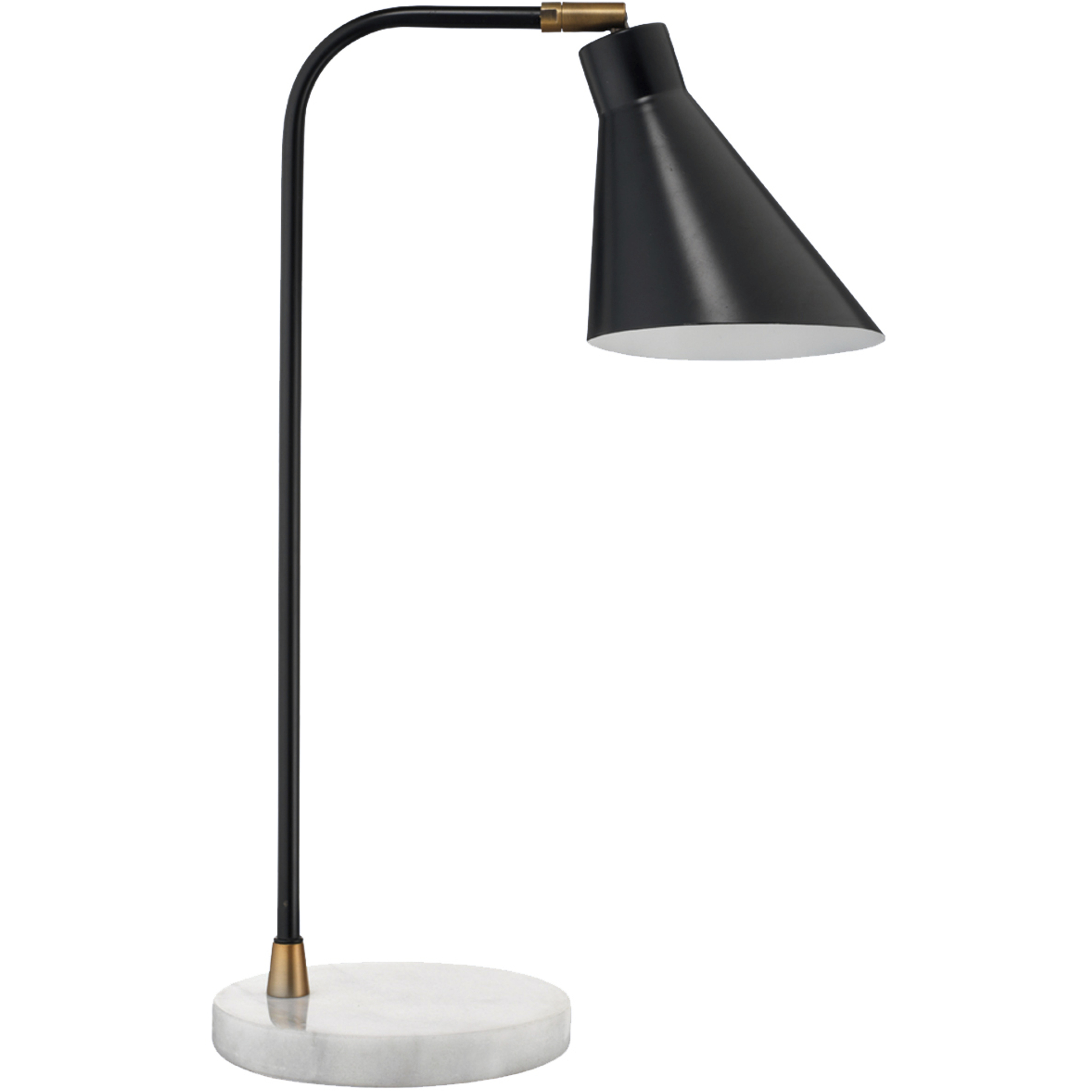 Chronicle 19.75 inch 60 watt Black / Antique Brass / White Marble Task Lamp Portable Light