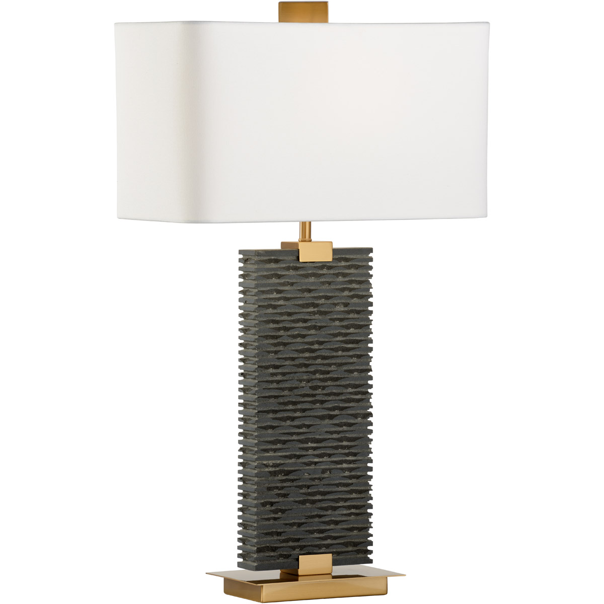 Rustic Modern 32 inch 100 watt Natural Black Table Lamp Portable Light