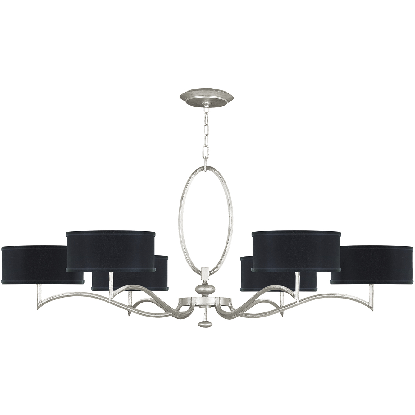 Allegretto 6 Light 51 inch Silver Chandelier Ceiling Light