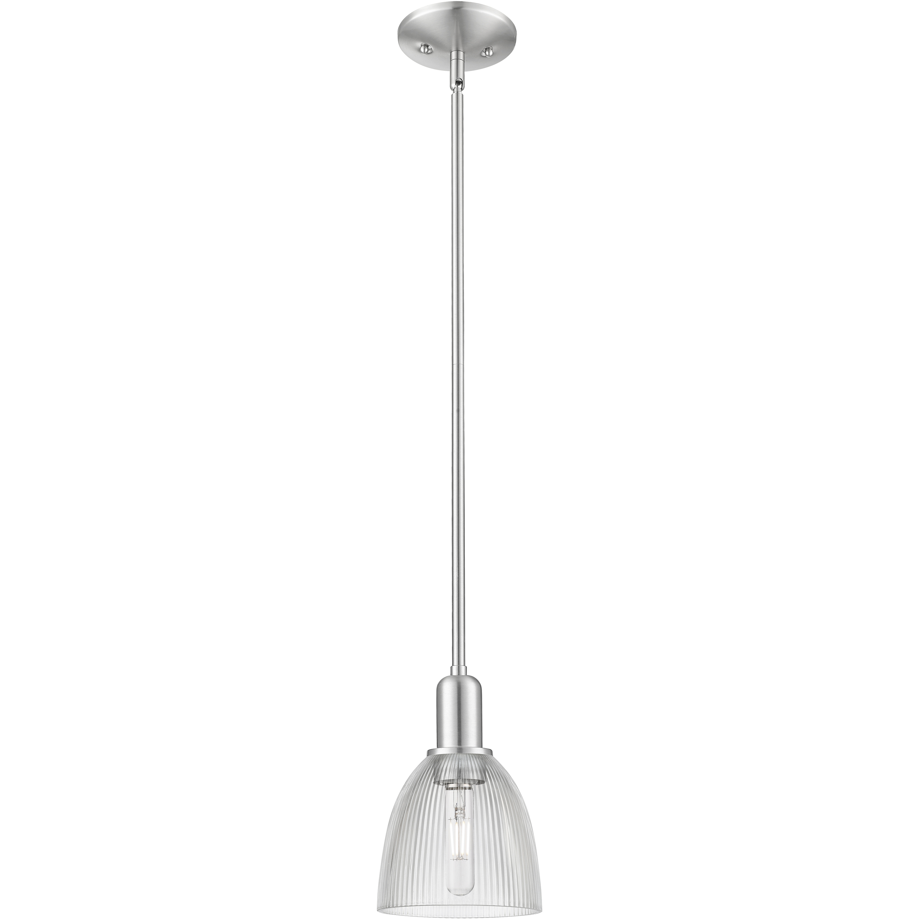 Arcadia Castile 1 Light 6 inch Brushed Satin Nickel Mini Pendant Ceiling Light in Clear