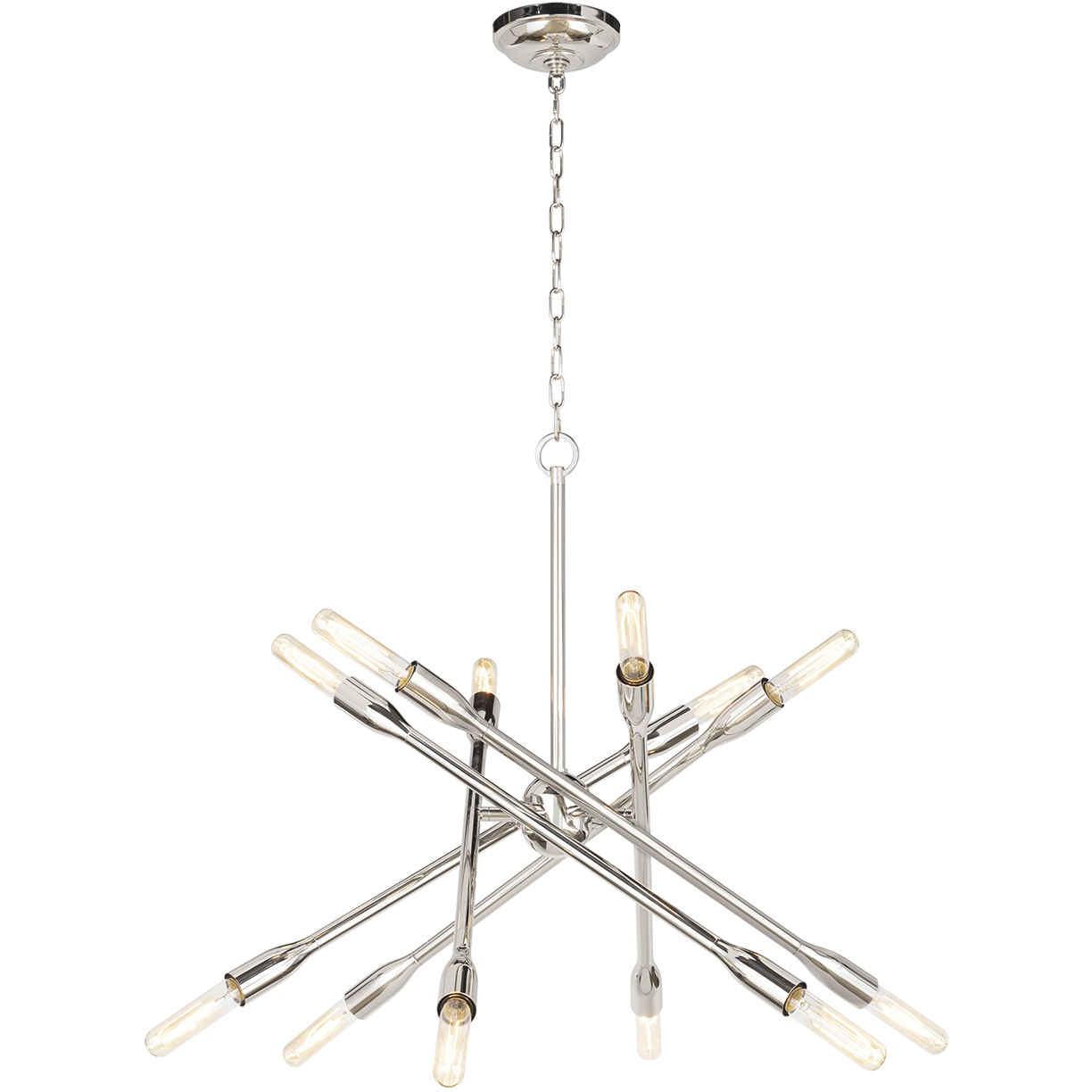 Cobra 12 Light 30.5 inch Polished Nickel Chandelier Ceiling Light, Small