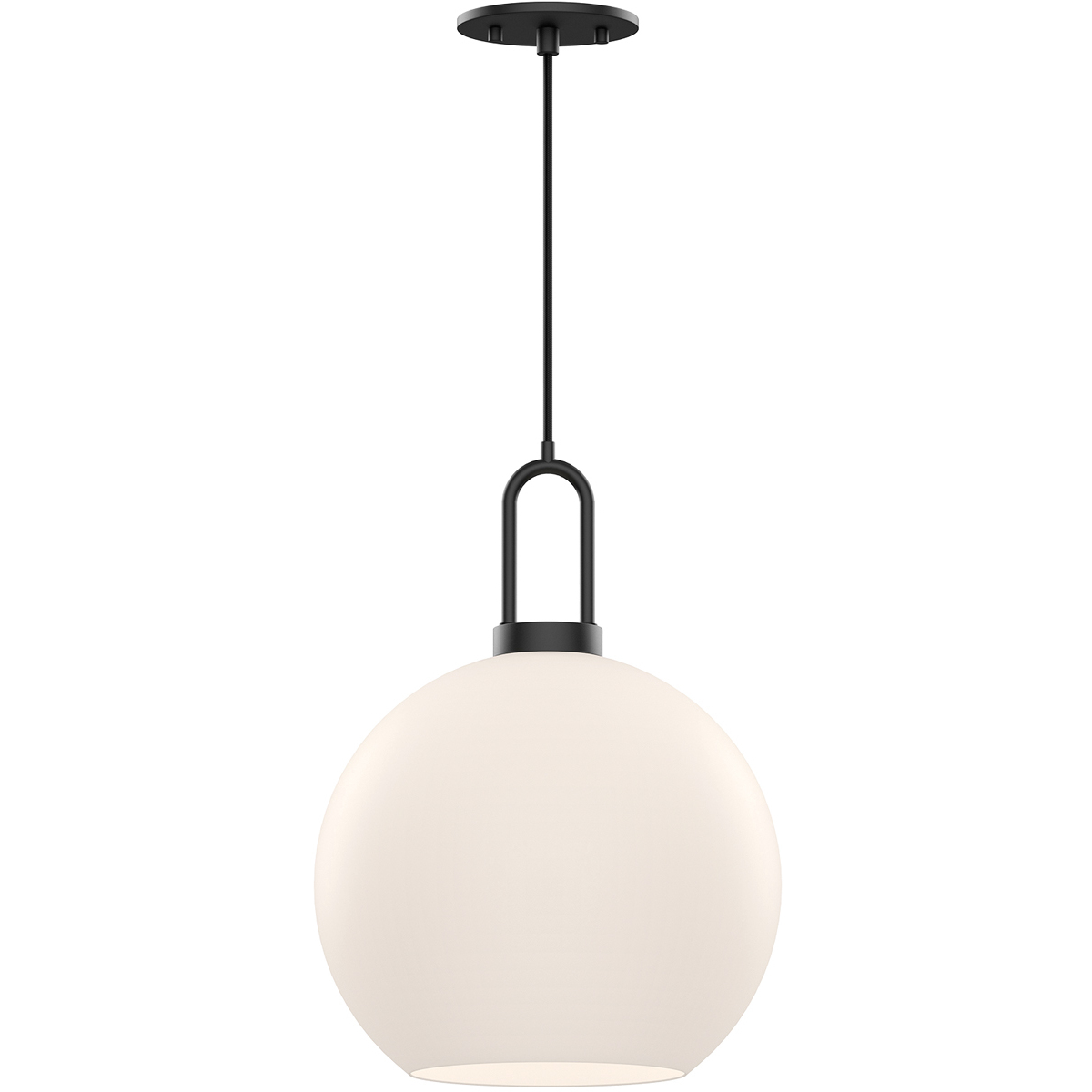 Alora Mood Soji 1 Light 9.88 inch Matte Black Pendant Ceiling Light in Matte Opal Glass